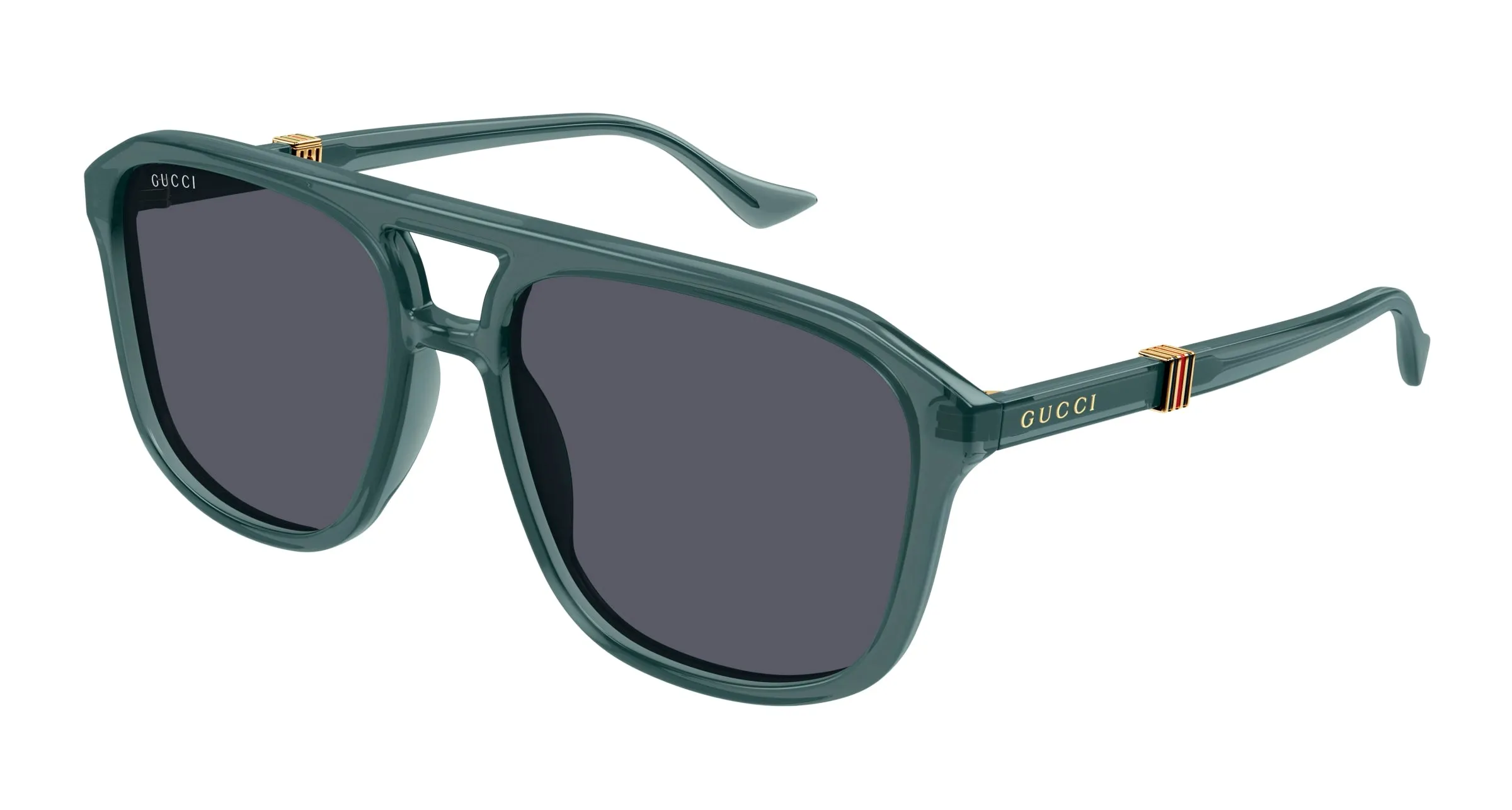 Gucci GG1494S 003 Occhiali da sole Acetato Verde Grigio Pilot - immagine 1