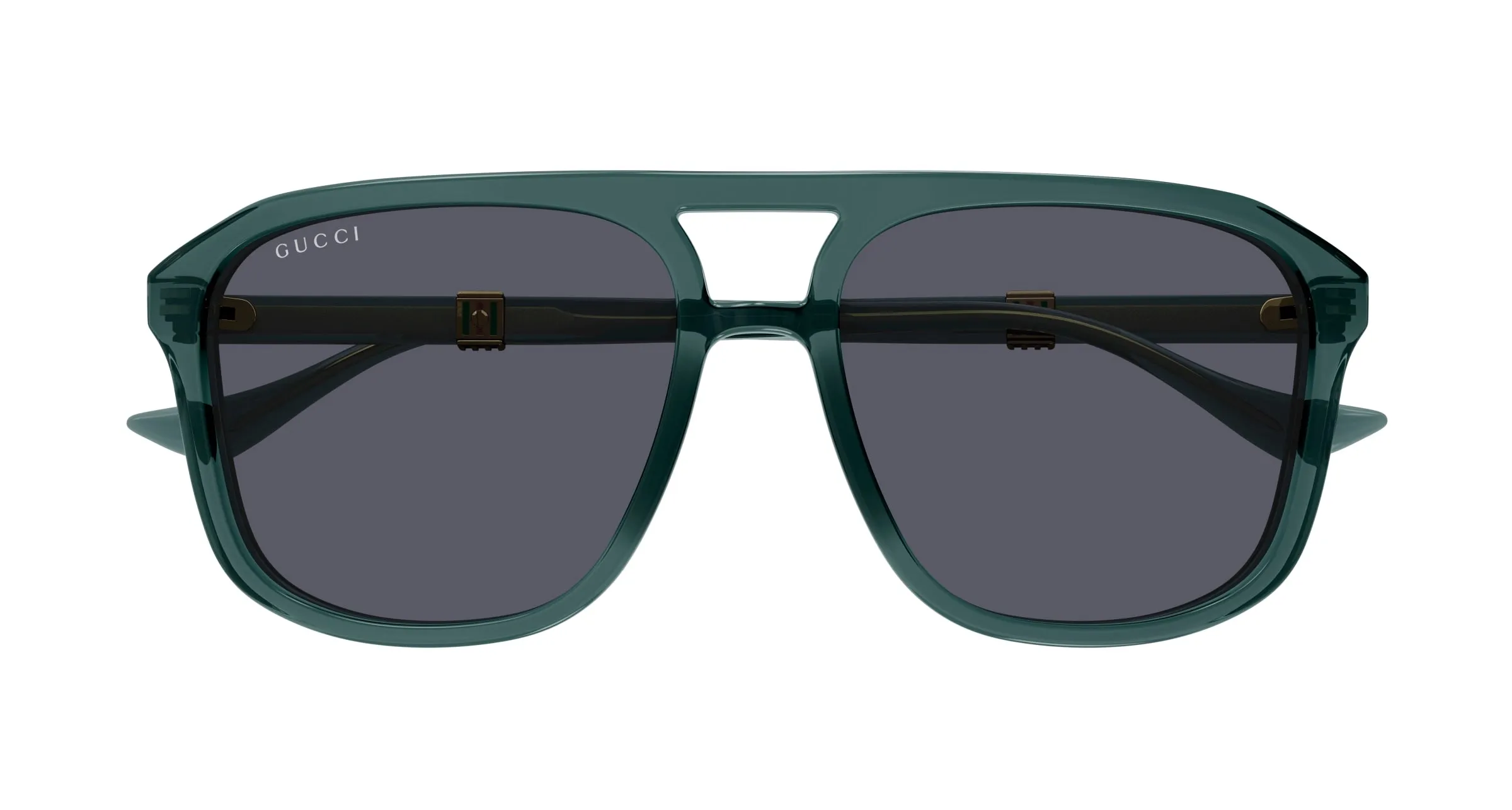 Gucci GG1494S 003 Occhiali da sole Acetato Verde Grigio Pilot - immagine 2