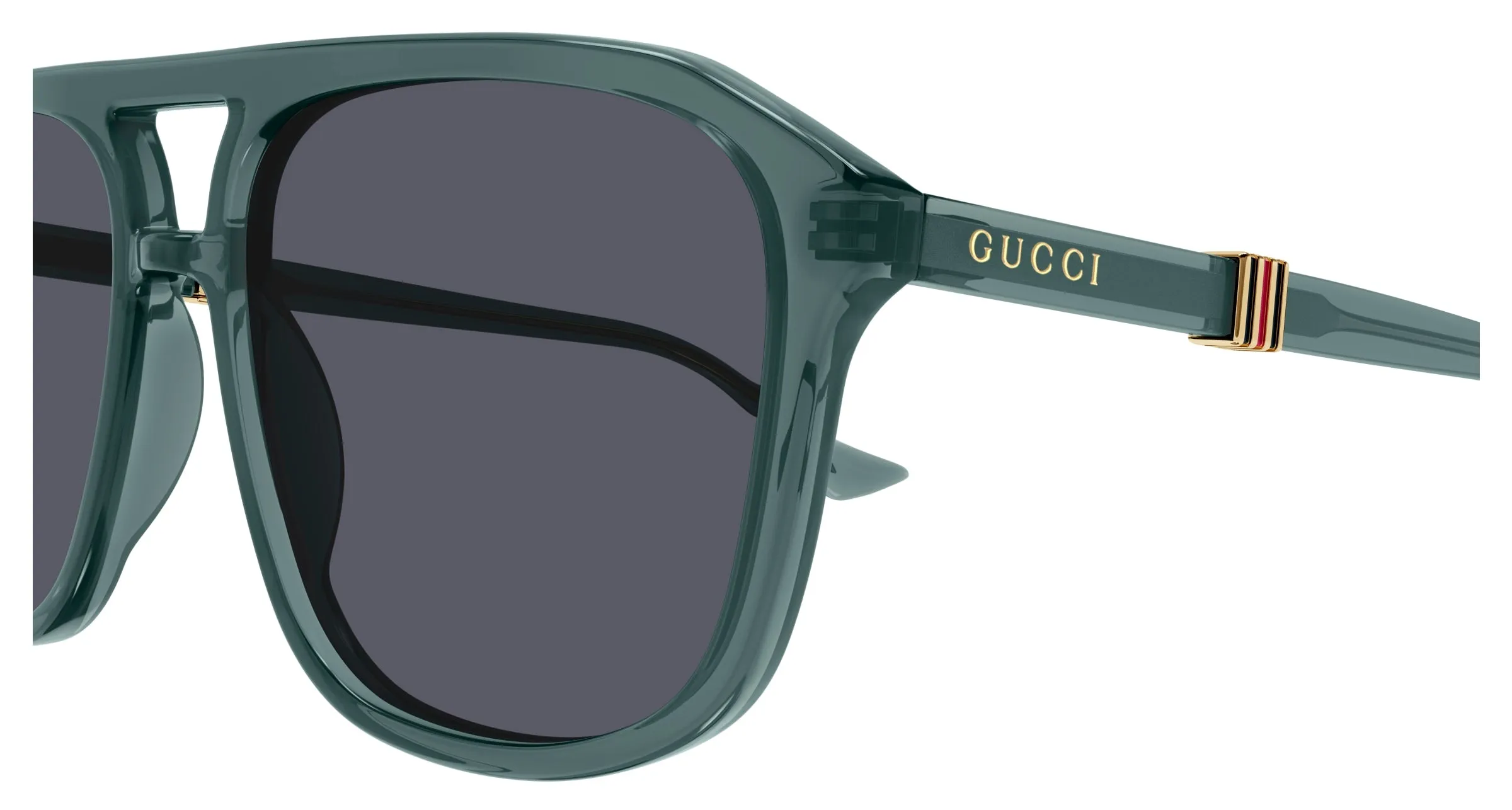 Gucci GG1494S 003 Occhiali da sole Acetato Verde Grigio Pilot - immagine 3