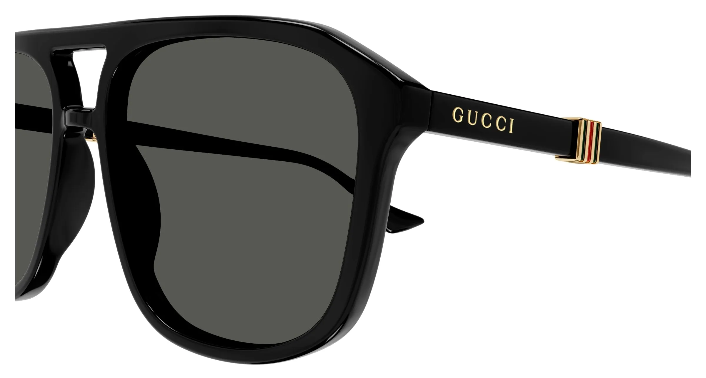 Gucci GG1494S 001 Occhiali da sole Acetato Nero Grigio Pilot - immagine 3