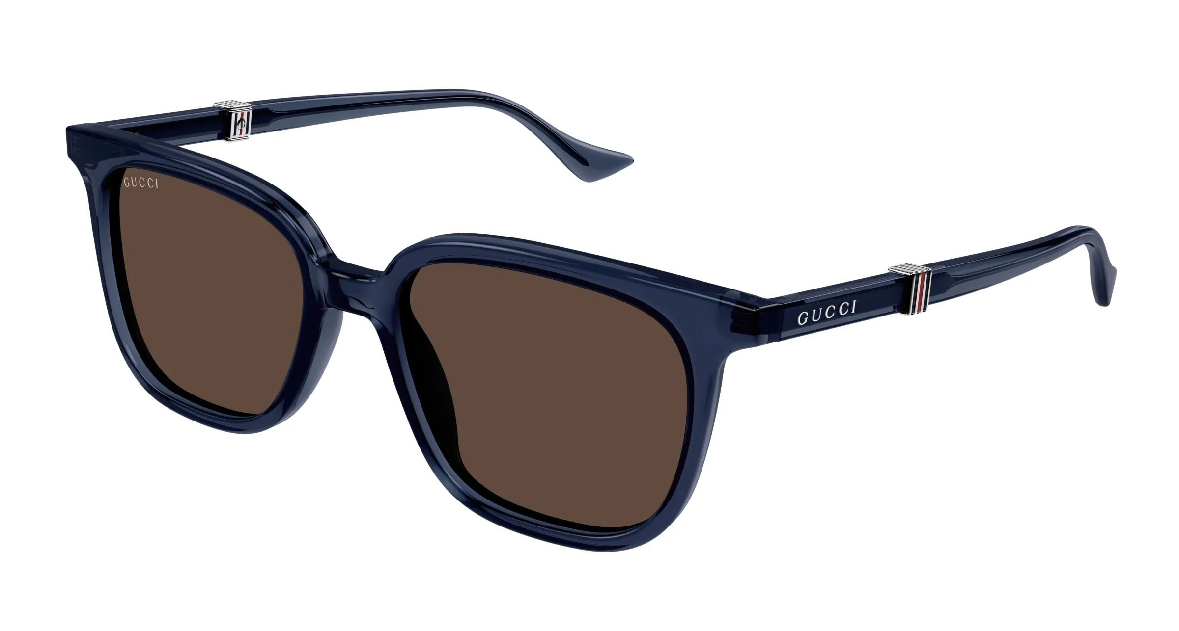 Gucci GG1493S 004 Occhiali da sole Acetato Blu Marrone Squadrata - immagine 1
