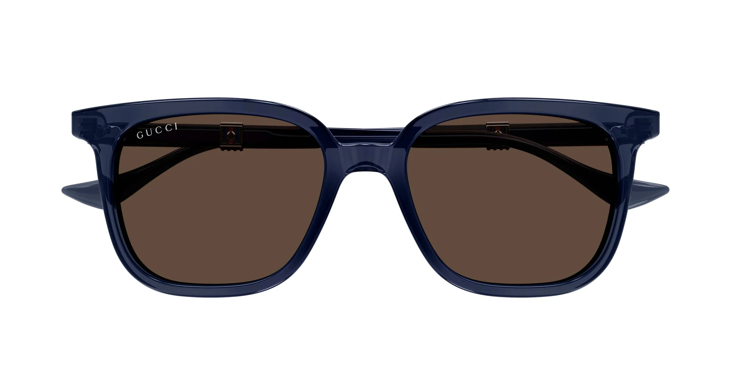 Gucci GG1493S 004 Occhiali da sole Acetato Blu Marrone Squadrata - immagine 2