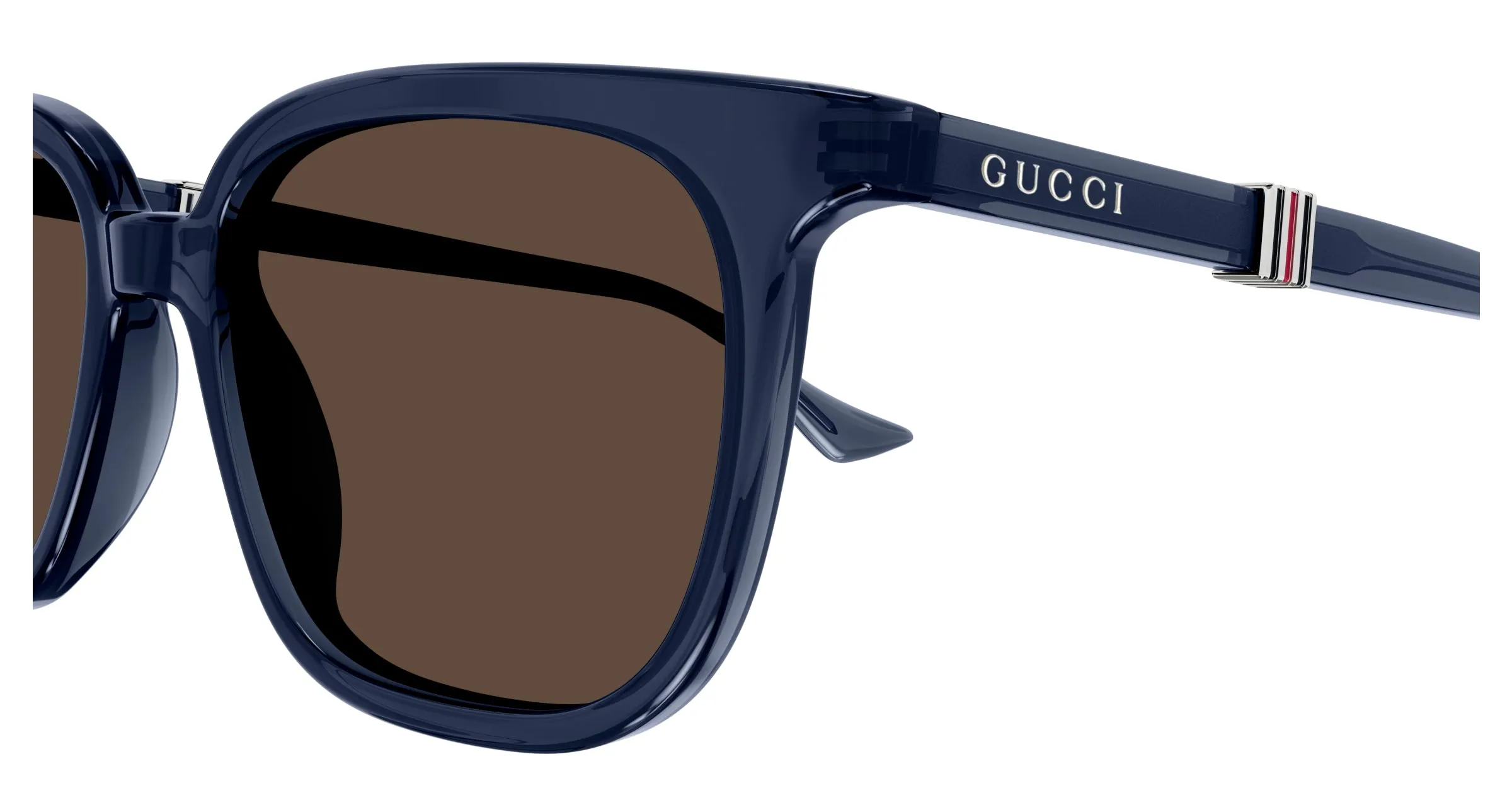 Gucci GG1493S 004 Occhiali da sole Acetato Blu Marrone Squadrata - immagine 3
