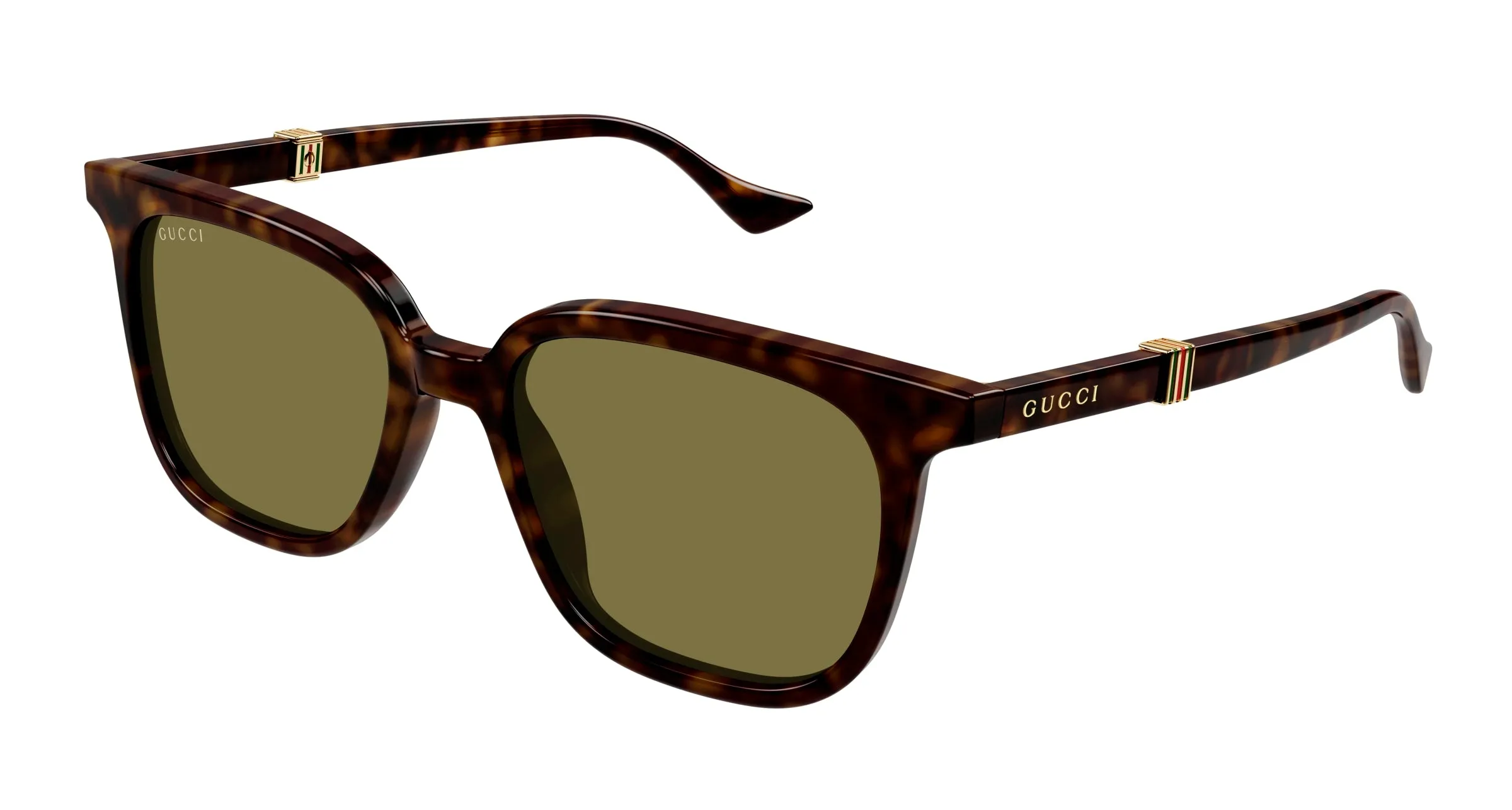 Gucci GG1493S 002 Occhiali da sole Acetato Havana Verde Squadrata - immagine 1