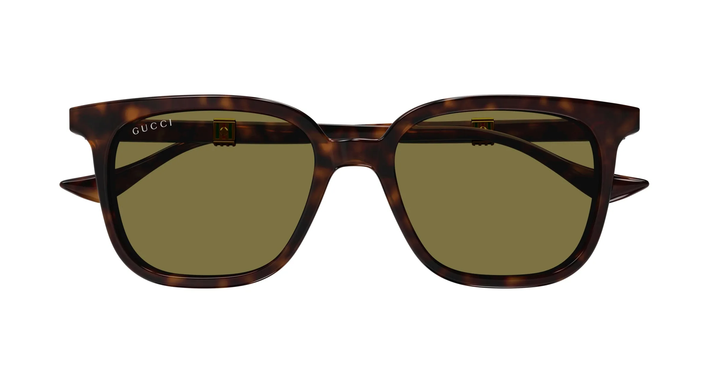 Gucci GG1493S 002 Occhiali da sole Acetato Havana Verde Squadrata - immagine 2