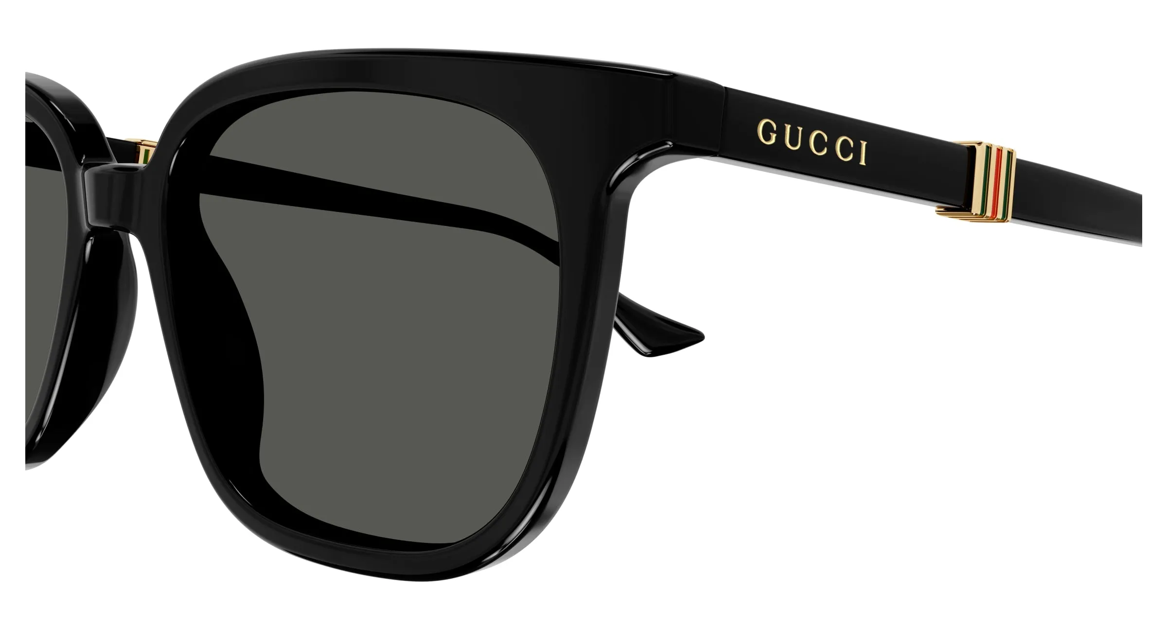 Gucci GG1493S 001 Occhiali da sole Acetato Nero Grigio Squadrata - immagine 3