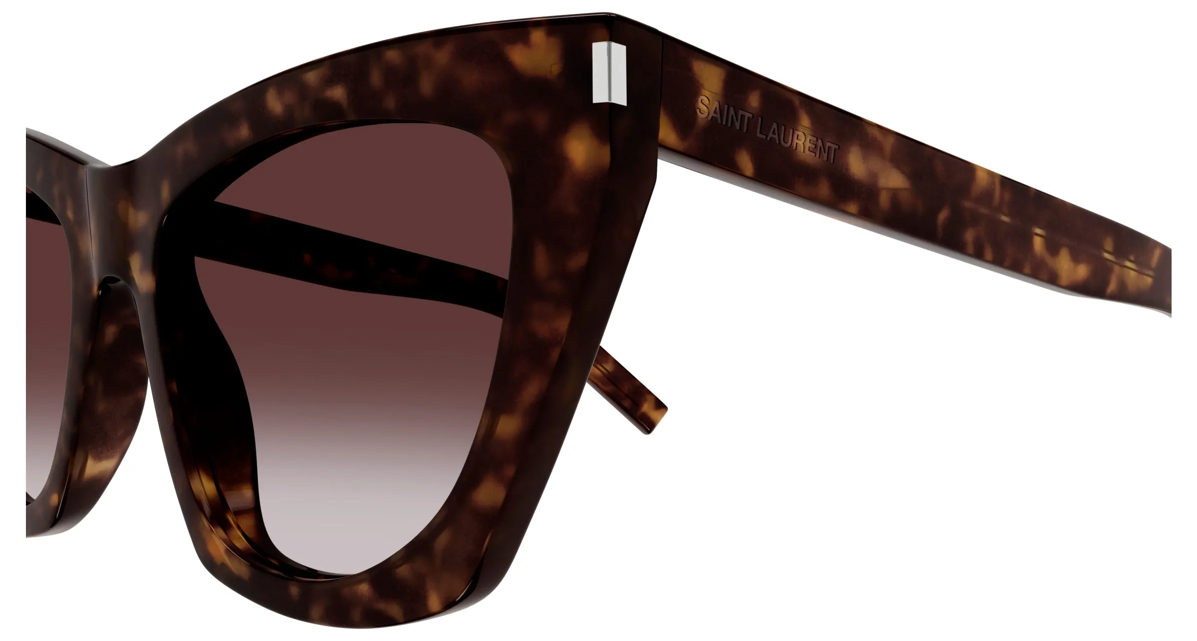 SAINT LAURENT SL 214 KATE 031 Occhiali da sole Acetato Havana Viola Cat Eye - immagine 3