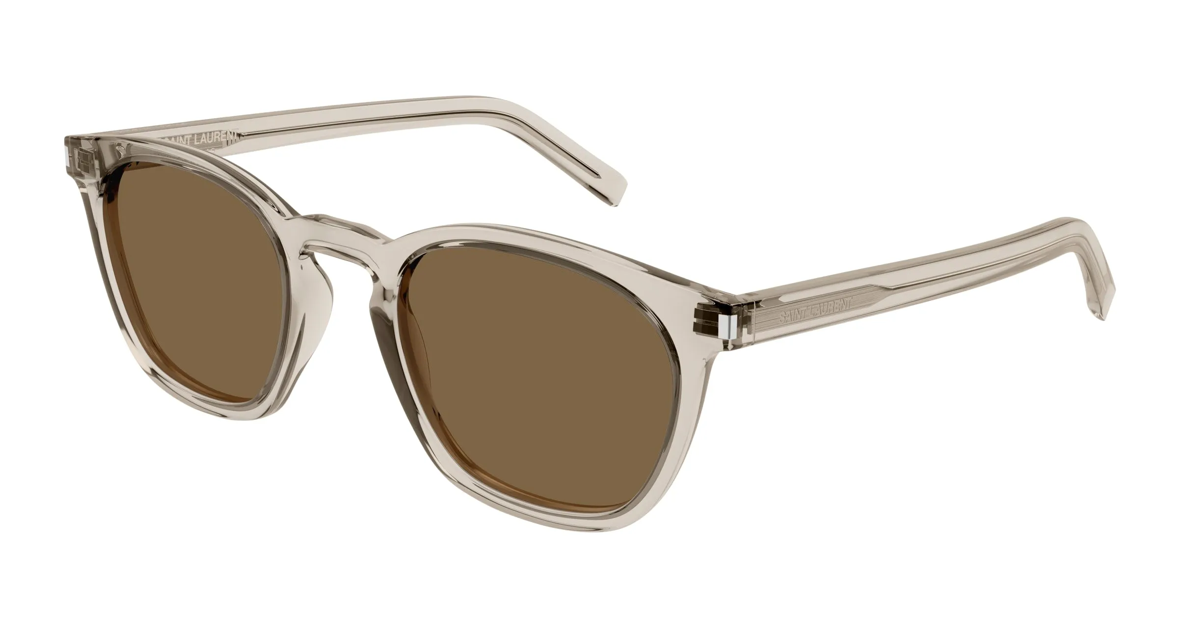 SAINT LAURENT SL 28 047 Occhiali da sole Acetato Beige Marrone Squadrata - immagine 1