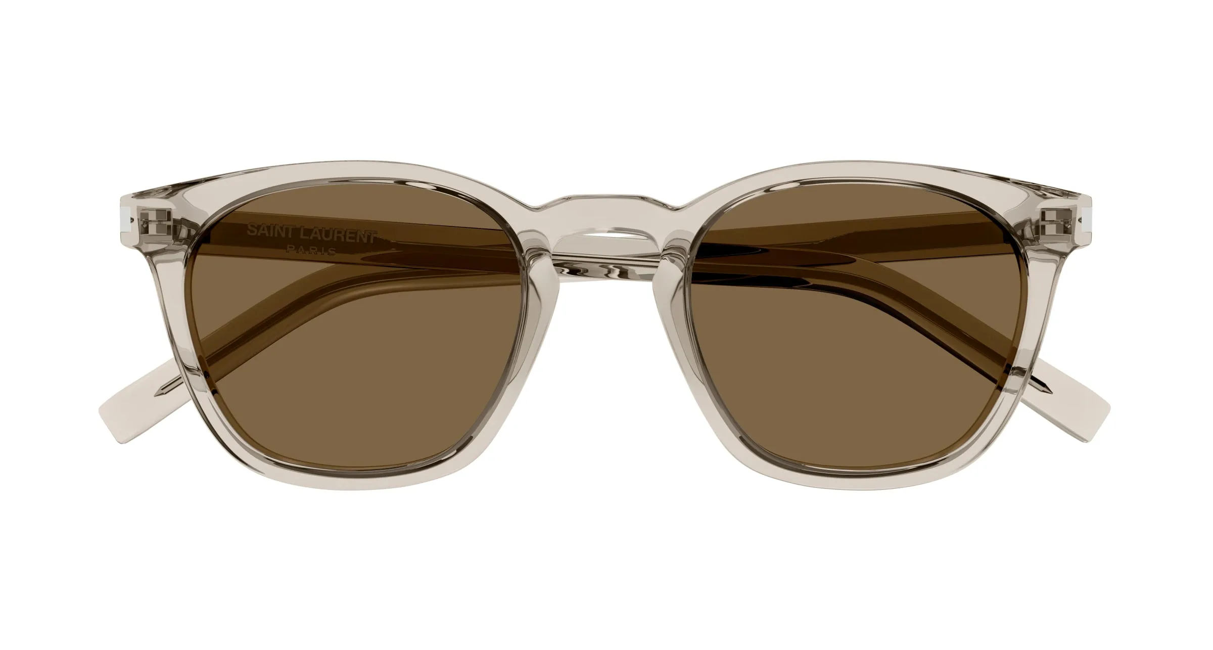 SAINT LAURENT SL 28 047 Occhiali da sole Acetato Beige Marrone Squadrata - immagine 2