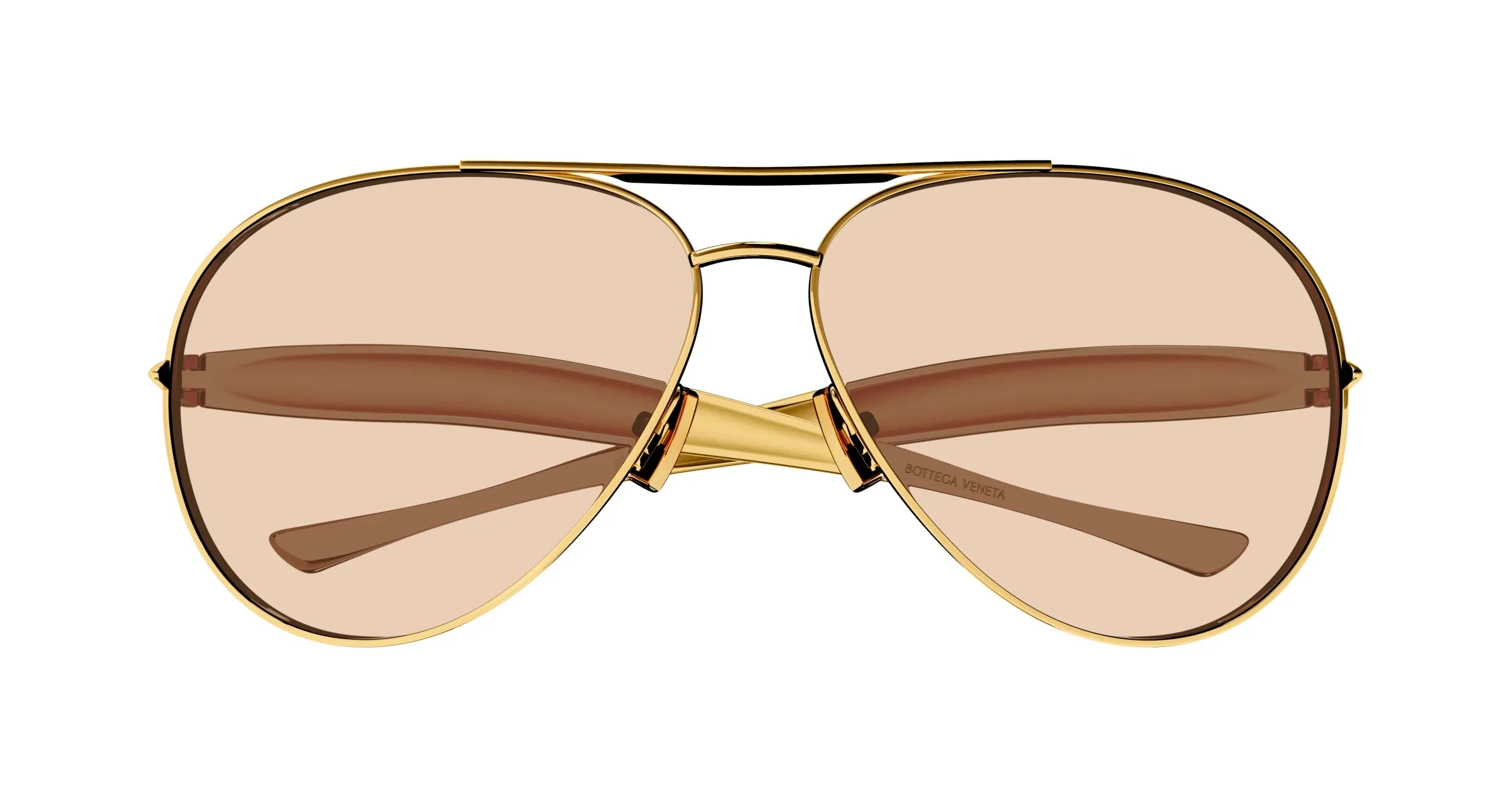 Bottega Veneta BV1305S 002 Occhiali da sole Metallo Oro Marrone Pilot - immagine 2