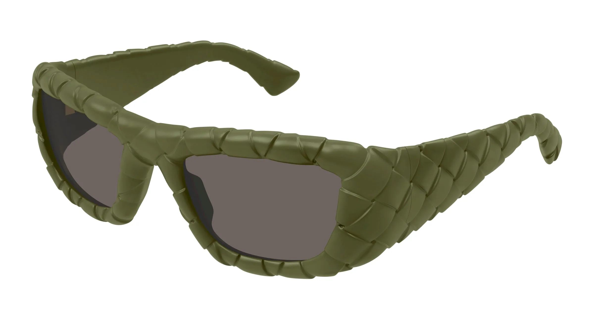 Bottega Veneta BV1303S 002 Occhiali da sole Iniettato Verde Marrone Rotonda - immagine 1