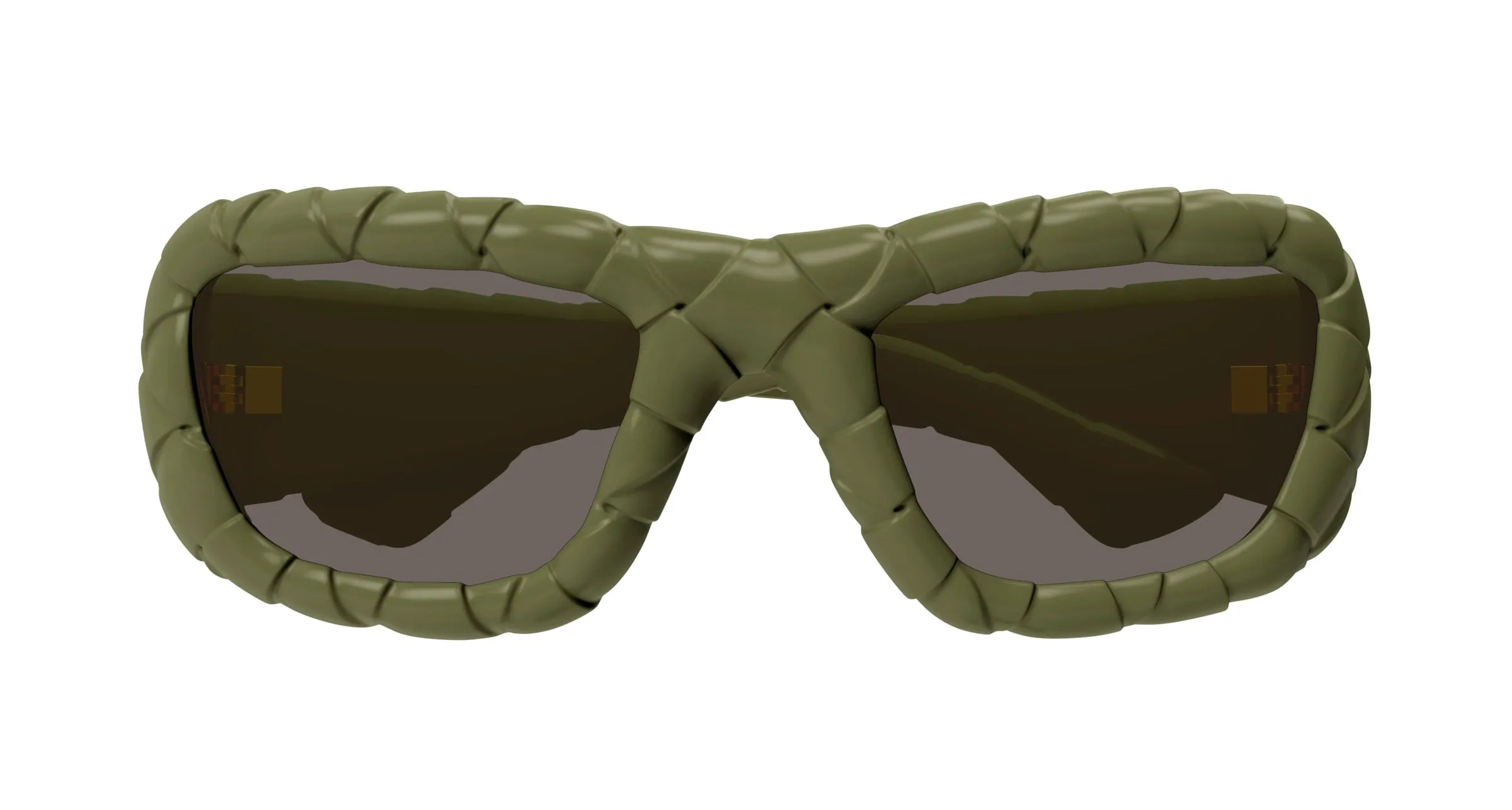 Bottega Veneta BV1303S 002 Occhiali da sole Iniettato Verde Marrone Rotonda - immagine 2