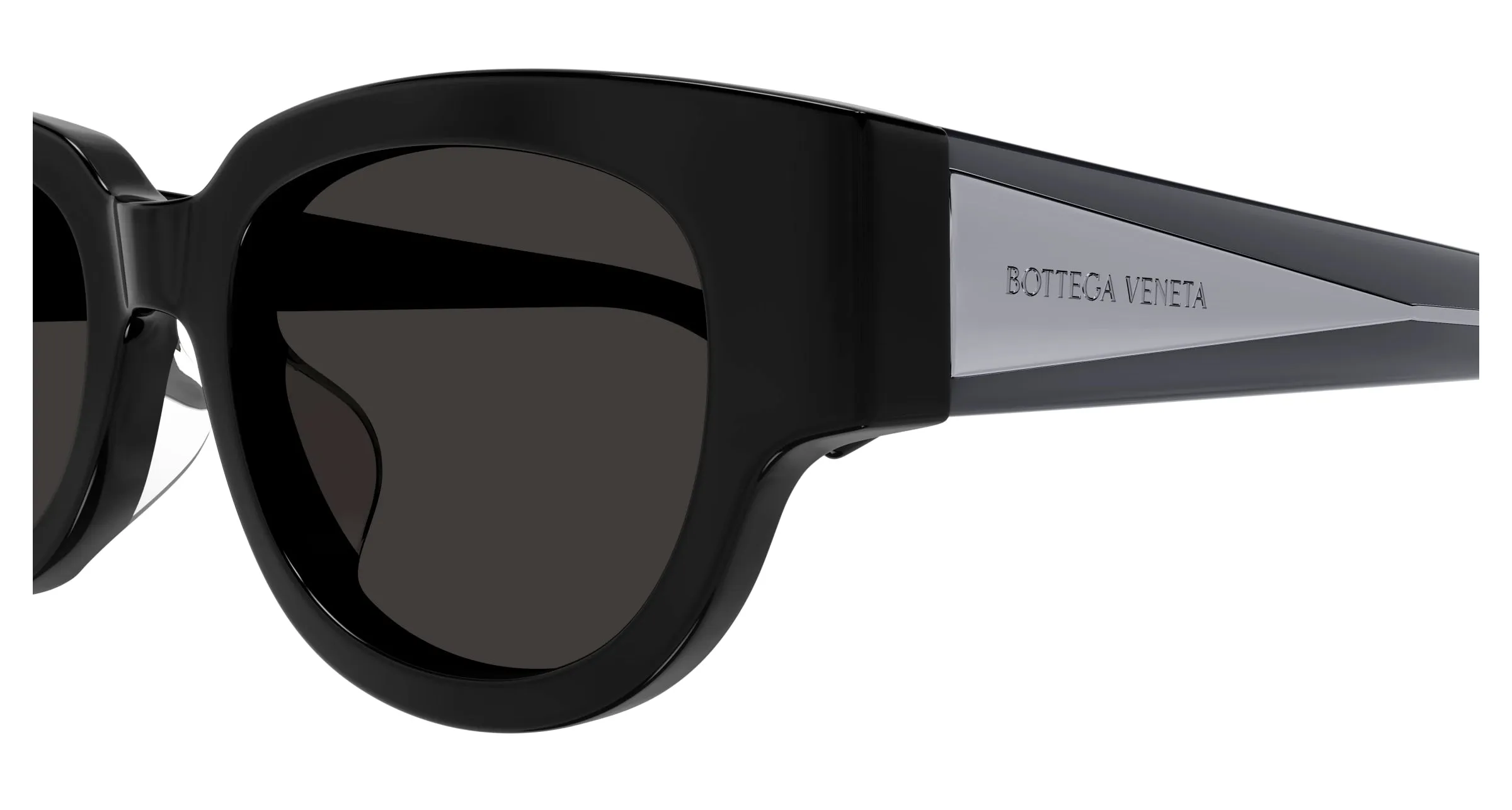Bottega Veneta BV1278SA 001 Occhiali da sole Acetato Nero Grigio Cat Eye - immagine 3