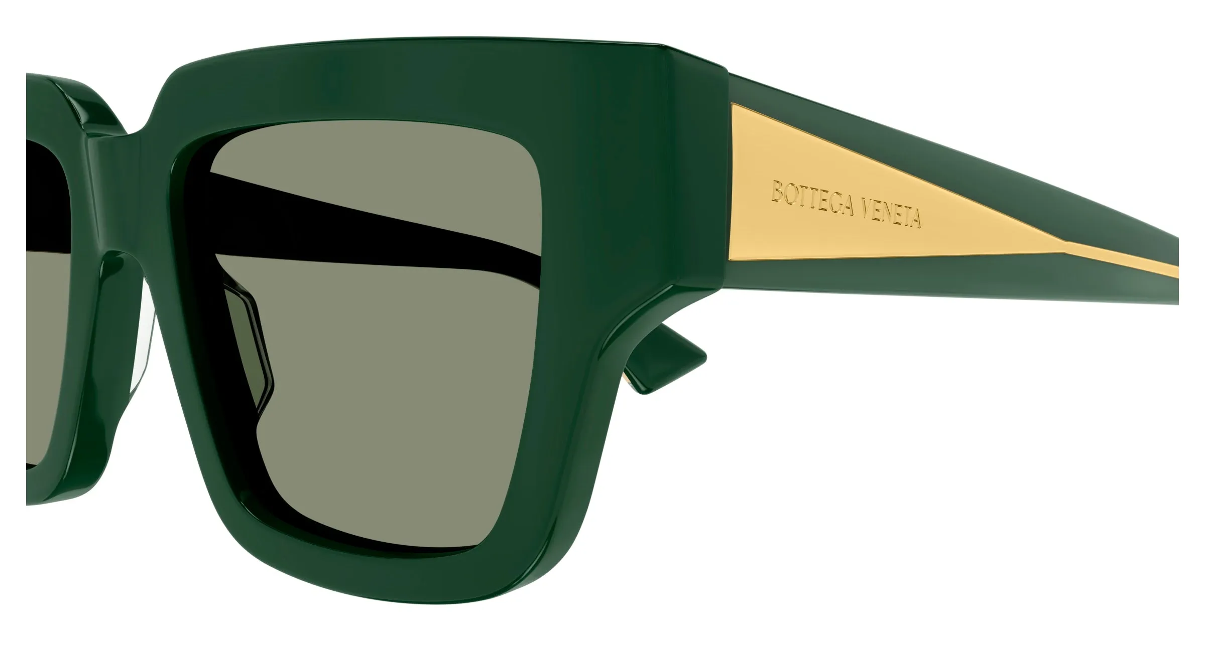 Bottega Veneta BV1276S 003 Occhiali da sole Acetato Verde Verde Squadrata - immagine 3