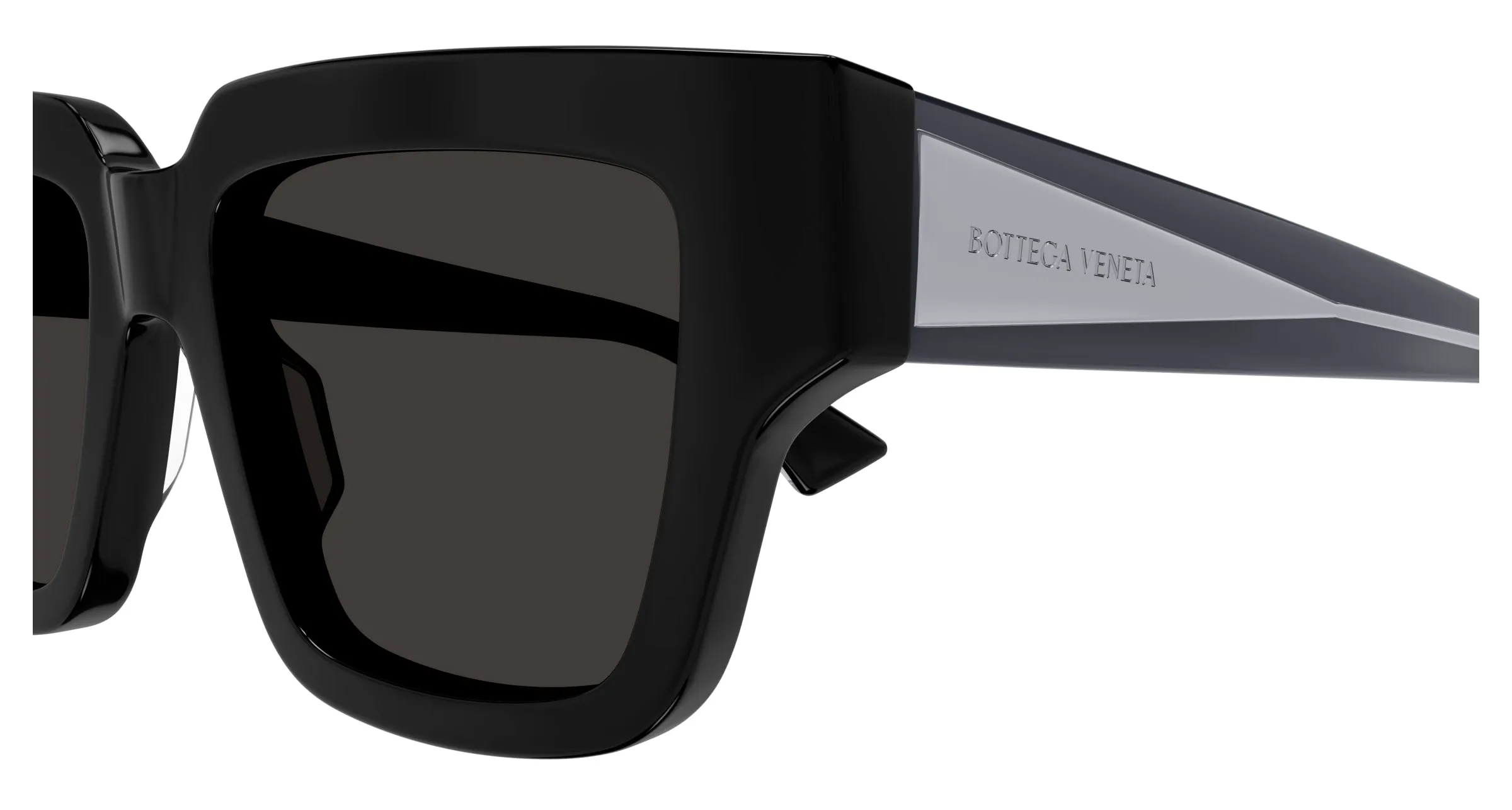 Bottega Veneta BV1276S 001 Occhiali da sole Acetato Nero Grigio Squadrata - immagine 3