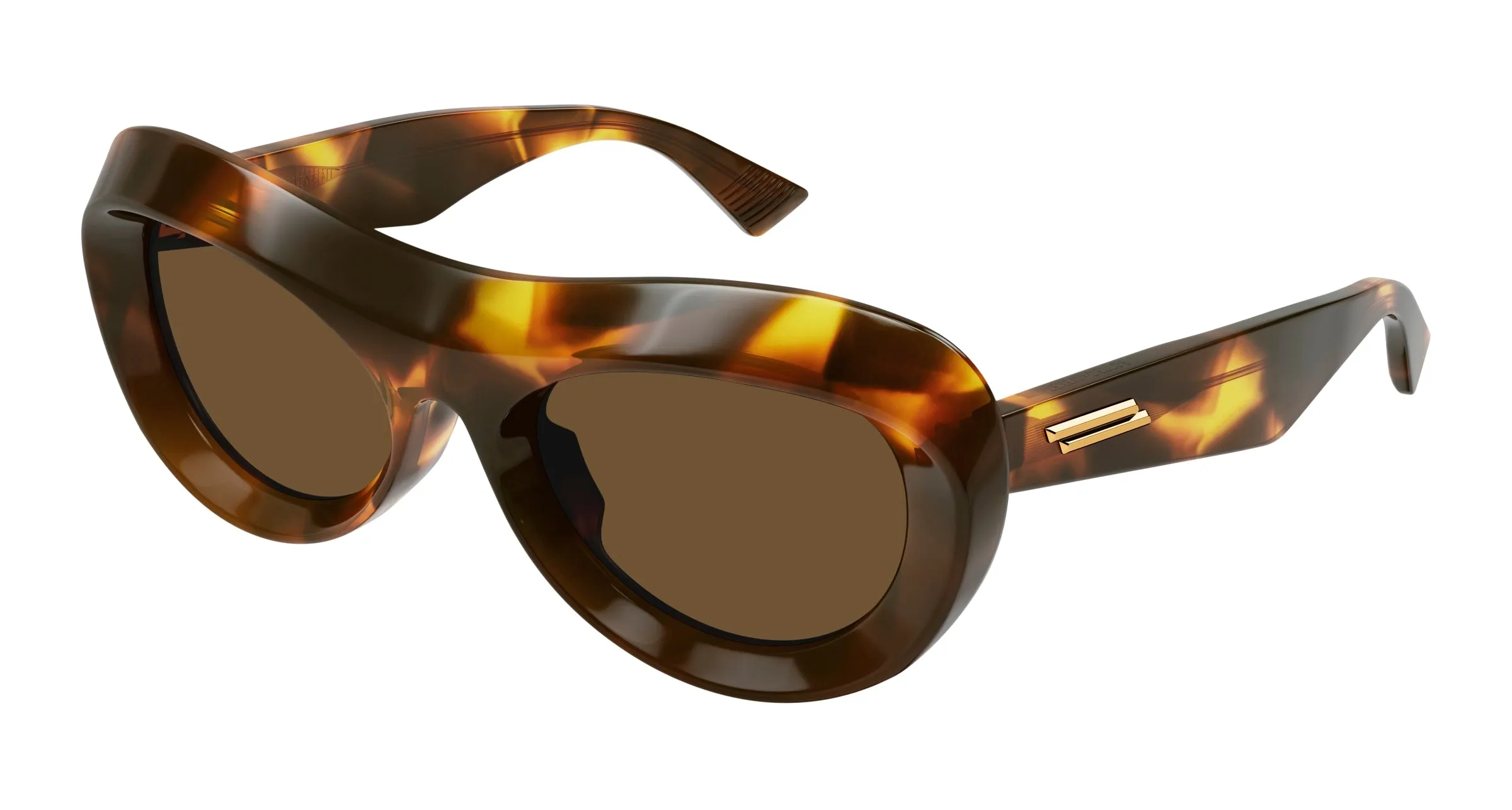 Bottega Veneta Donna BV1284S 002 Occhiali da sole Acetato Havana Marrone Rotonda - immagine 1