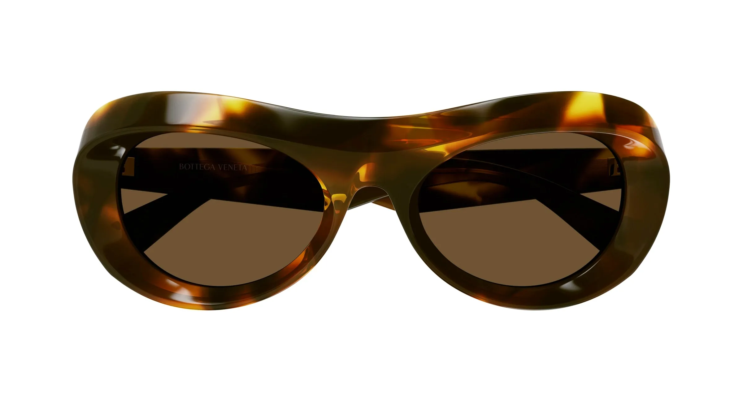 Bottega Veneta Donna BV1284S 002 Occhiali da sole Acetato Havana Marrone Rotonda - immagine 2