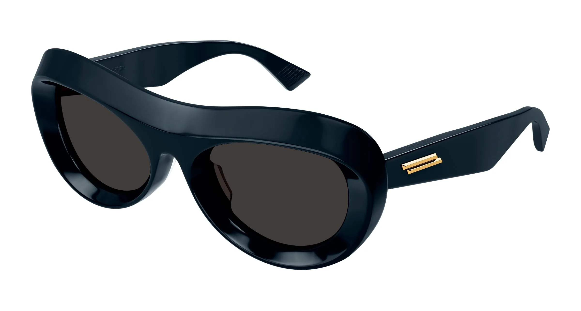 Bottega Veneta Donna BV1284S 001 Occhiali da sole Acetato Blu Grigio Rotonda - immagine 1