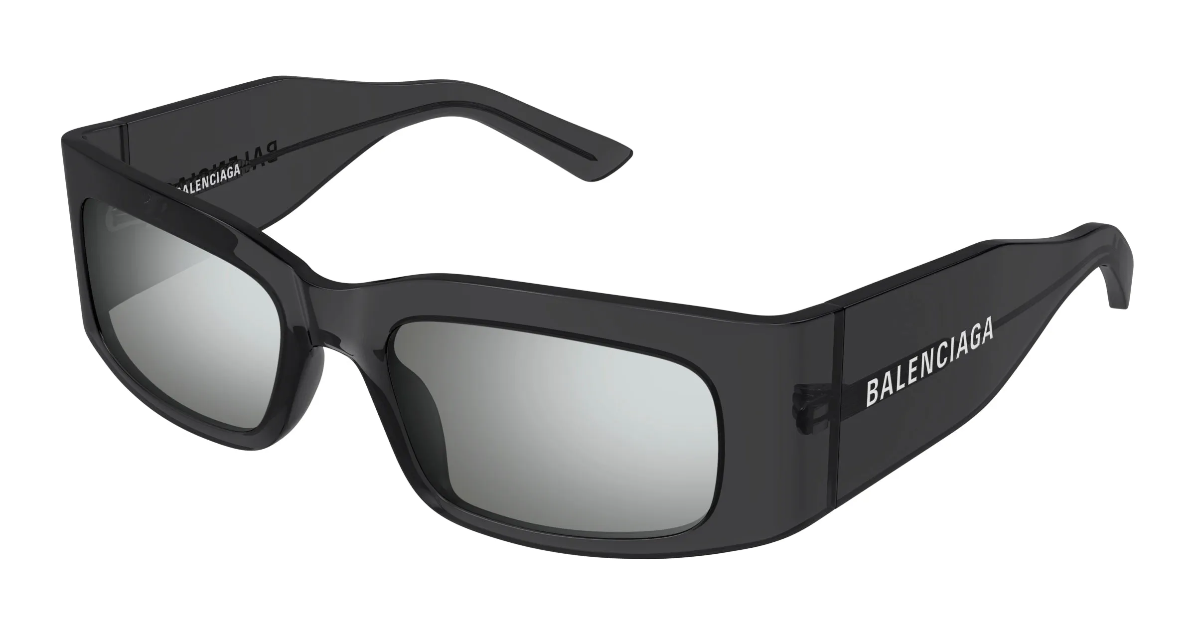 Balenciaga BB0328S 003 Occhiali da sole Acetato Grigio Argento Squadrata - immagine 1