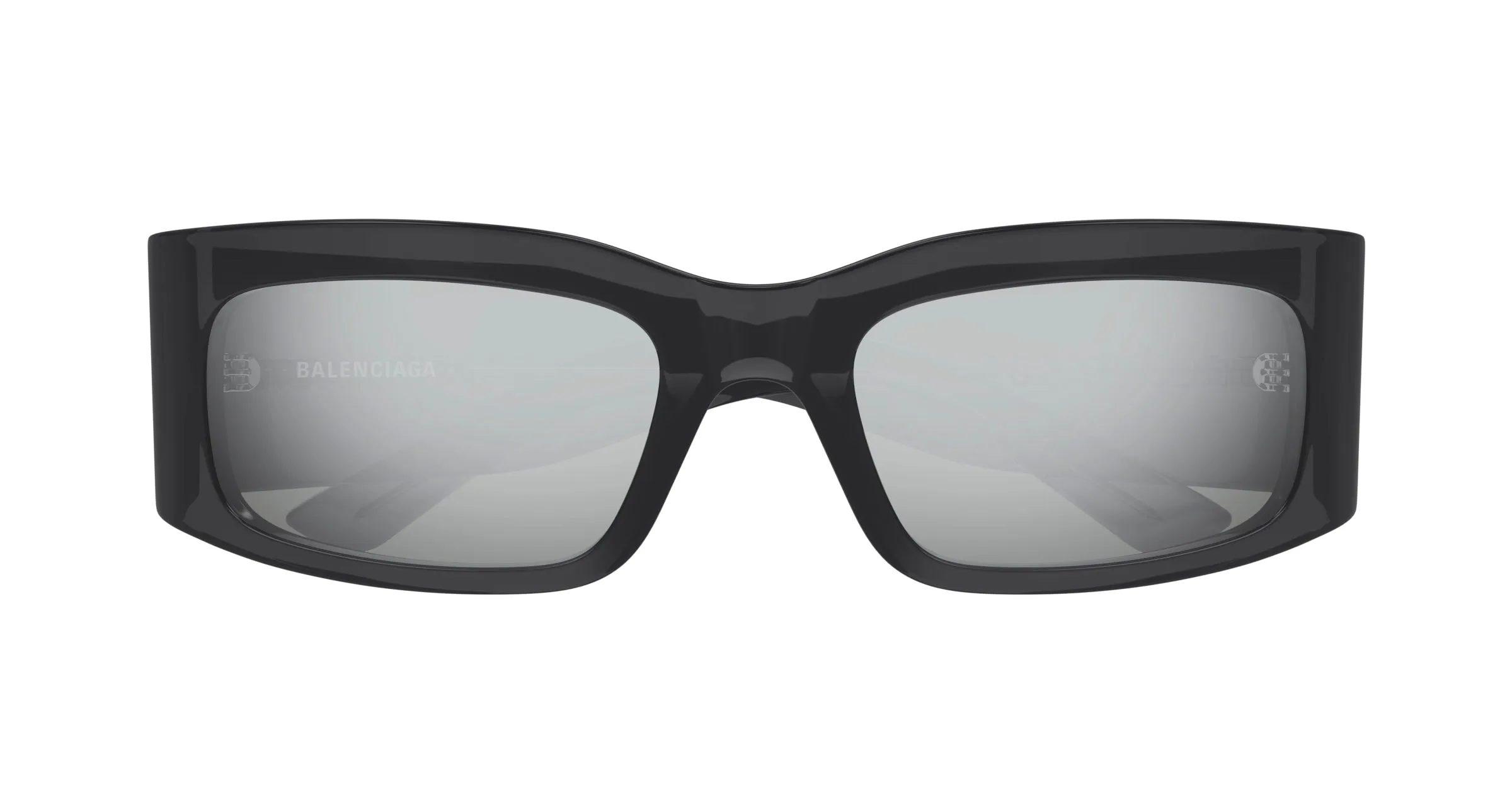 Balenciaga BB0328S 003 Occhiali da sole Acetato Grigio Argento Squadrata - immagine 2