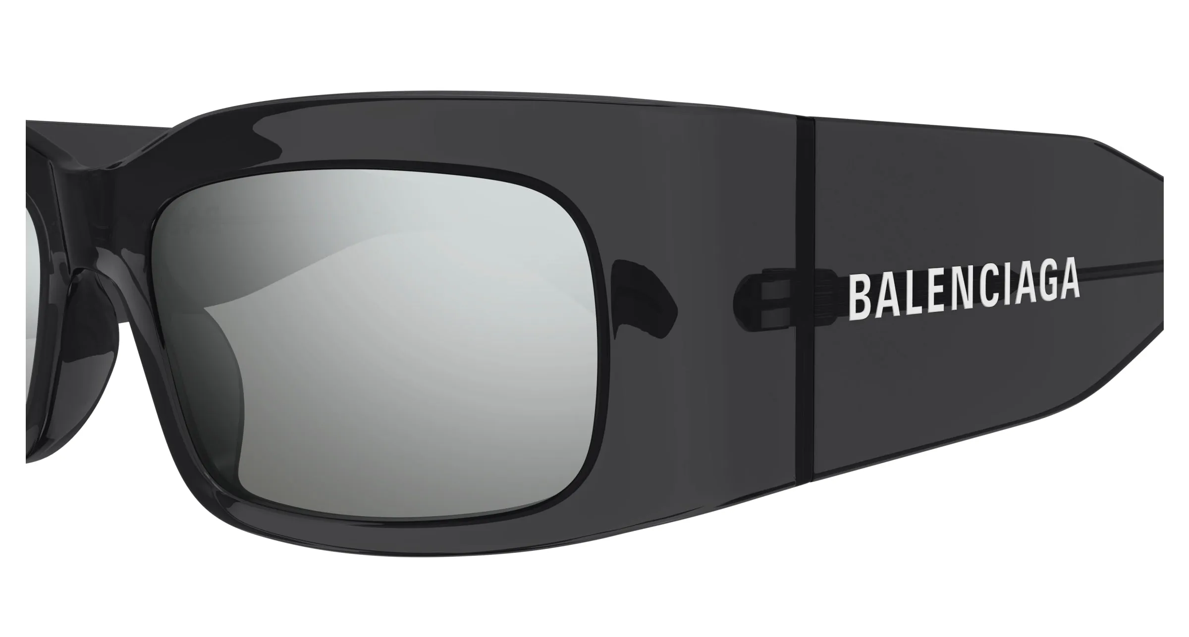 Balenciaga BB0328S 003 Occhiali da sole Acetato Grigio Argento Squadrata - immagine 3