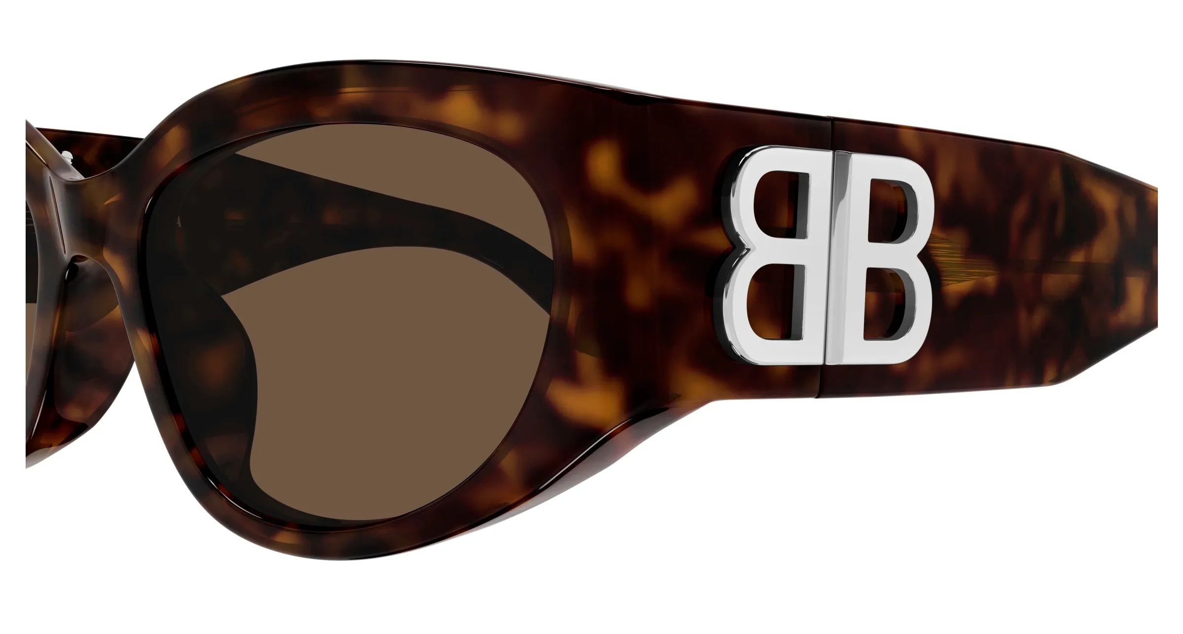 Balenciaga BB0324SK 003 Occhiali da sole Acetato Havana Marrone Rotonda - immagine 3
