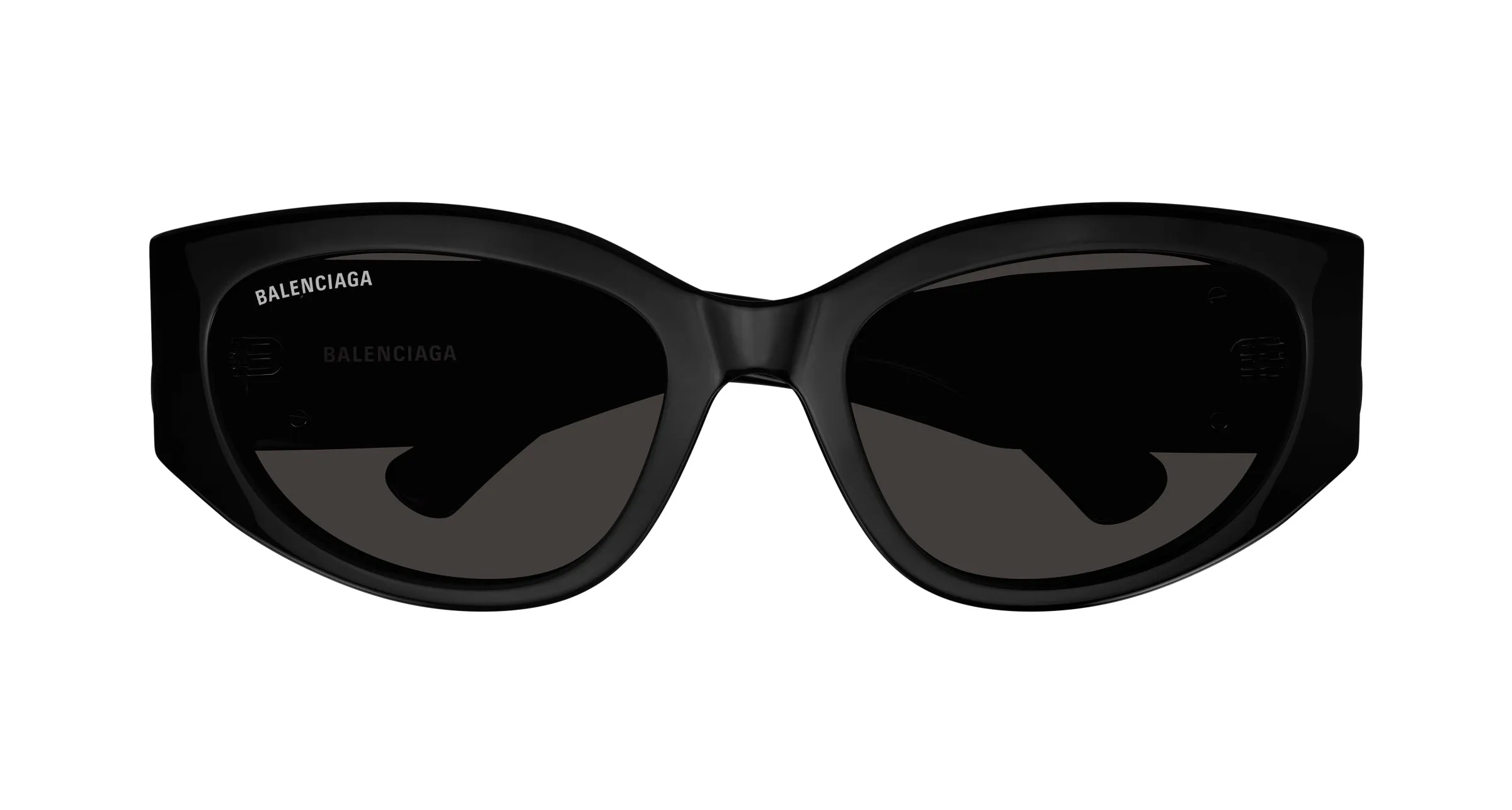 Balenciaga BB0324SK 001 Occhiali da sole Acetato Nero Grigio Rotonda - immagine 2