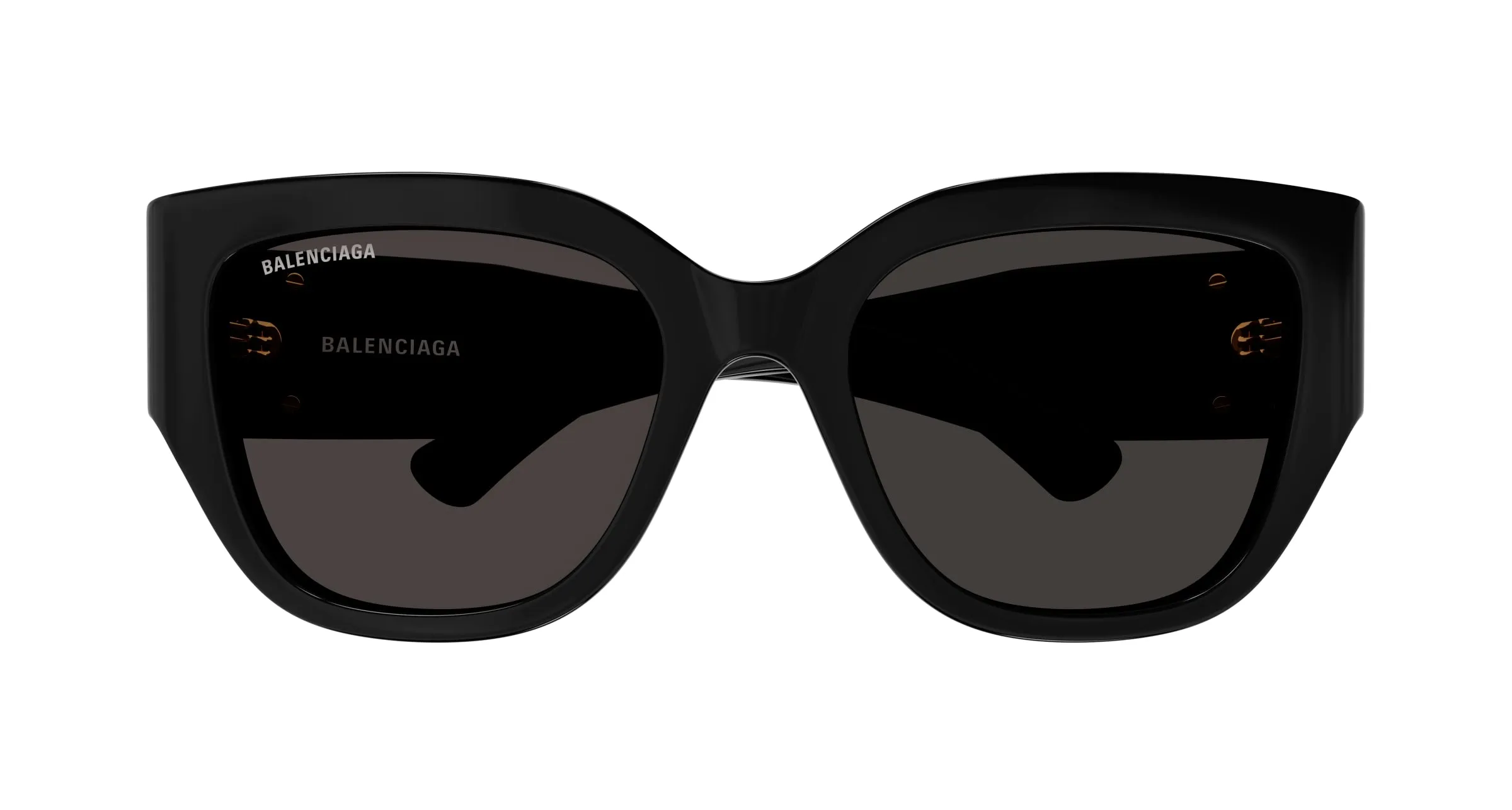 Balenciaga BB0323SK 002 Occhiali da sole Acetato Nero Grigio Squadrata - immagine 2