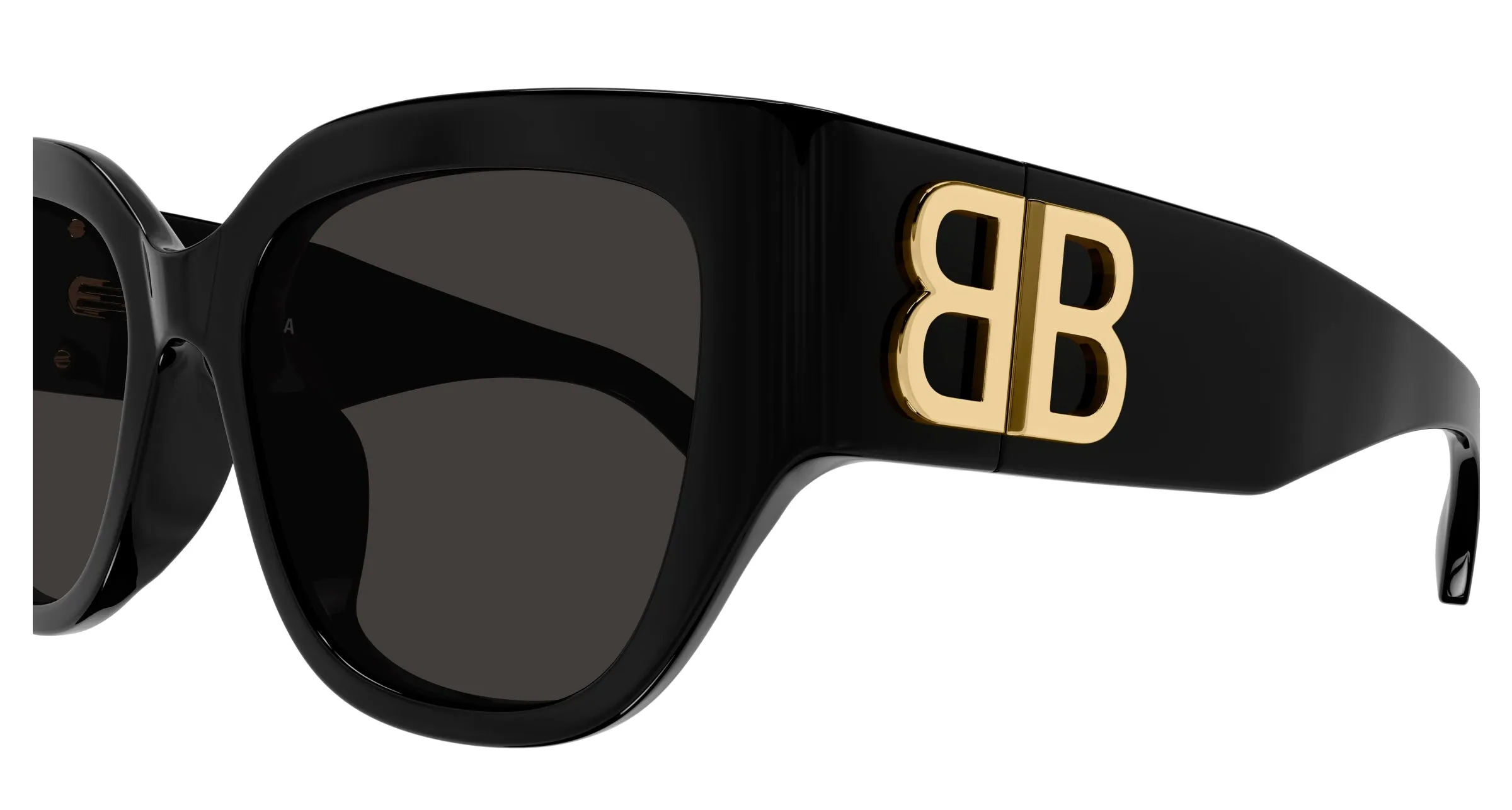 Balenciaga BB0323SK 002 Occhiali da sole Acetato Nero Grigio Squadrata - immagine 3