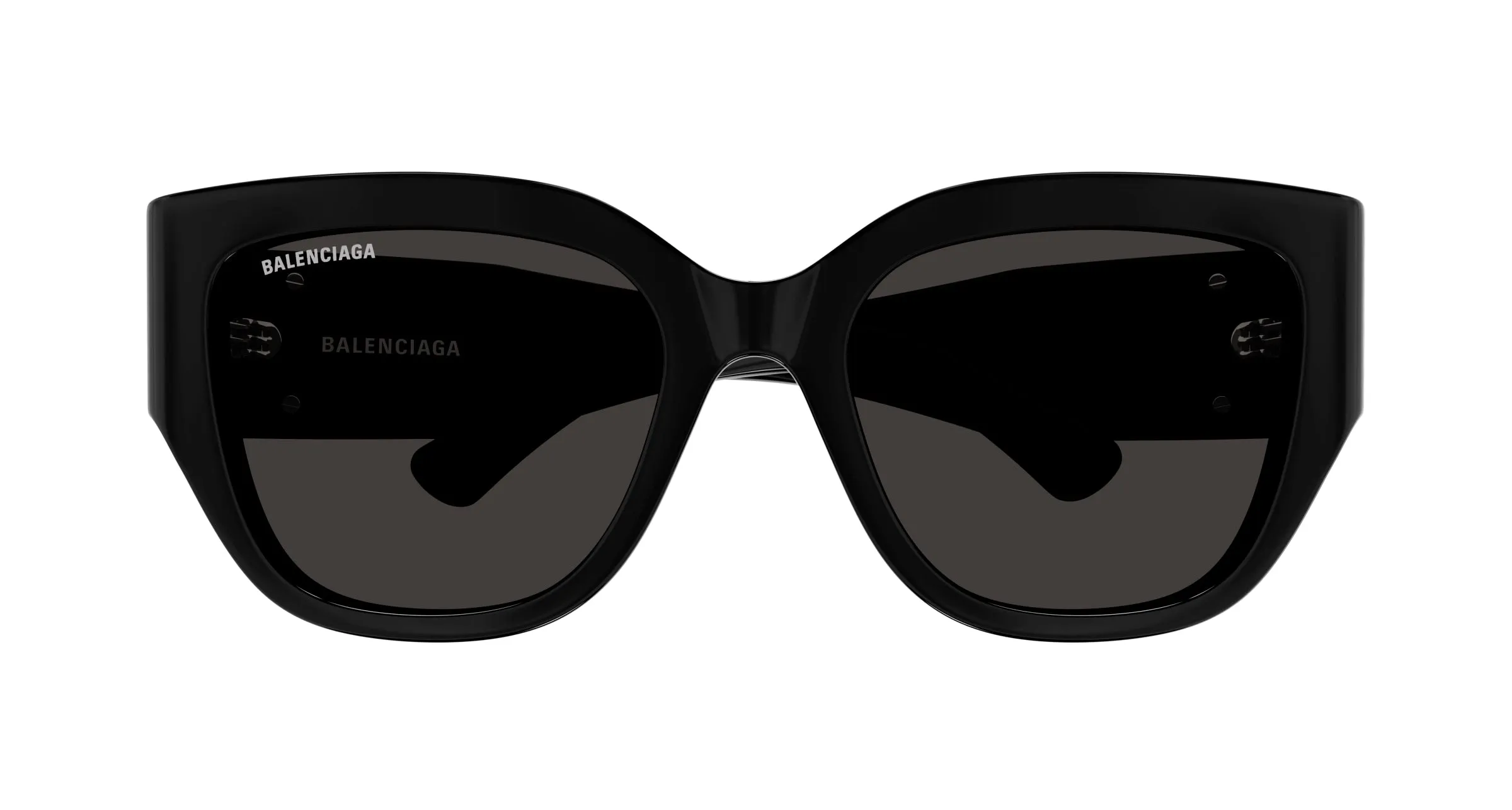 Balenciaga BB0323SK 001 Occhiali da sole Acetato Nero Grigio Squadrata - immagine 2