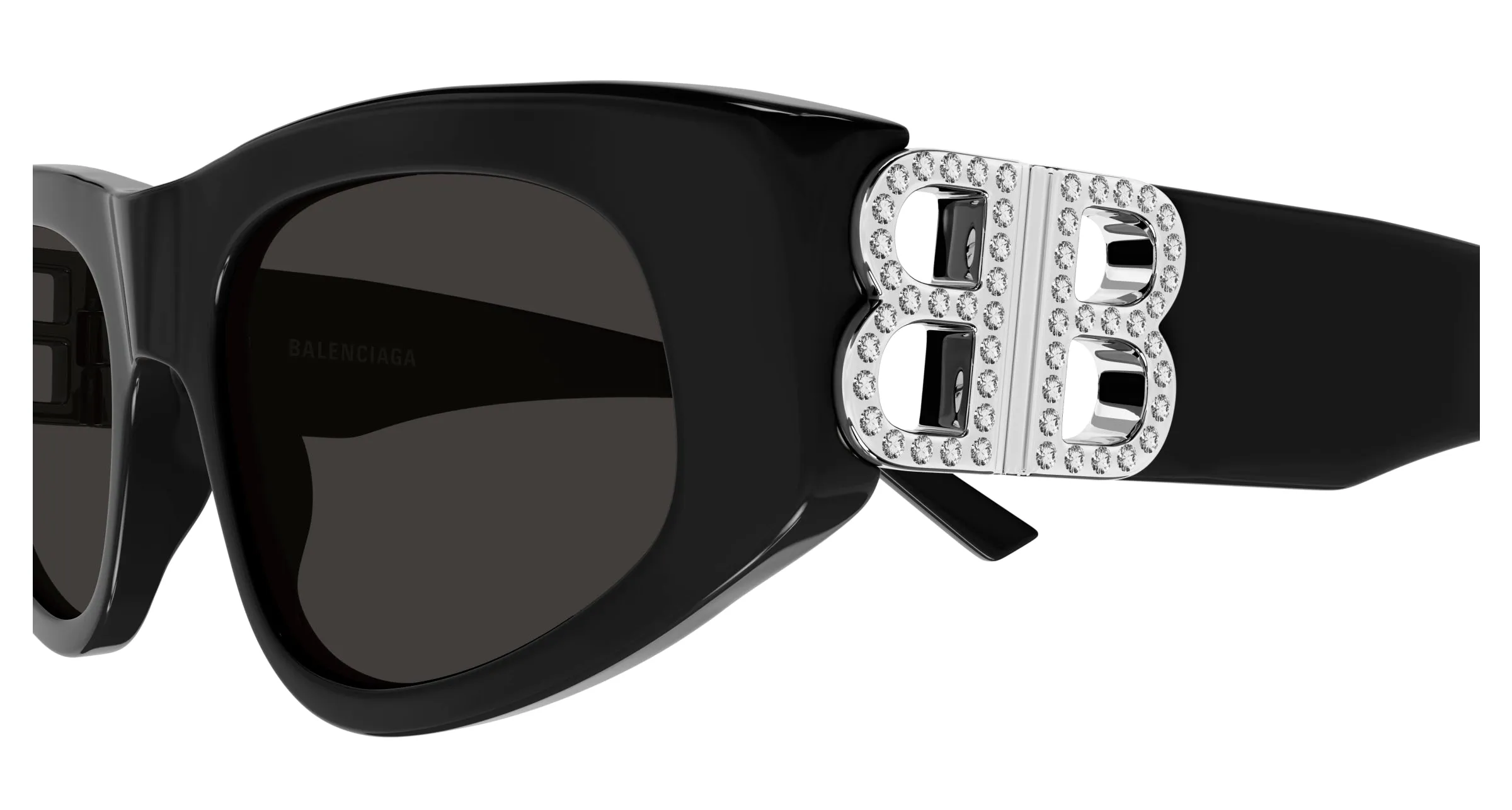 Balenciaga Donna BB0095S 018 Occhiali da sole Acetato Nero Grigio Cat Eye - immagine 3