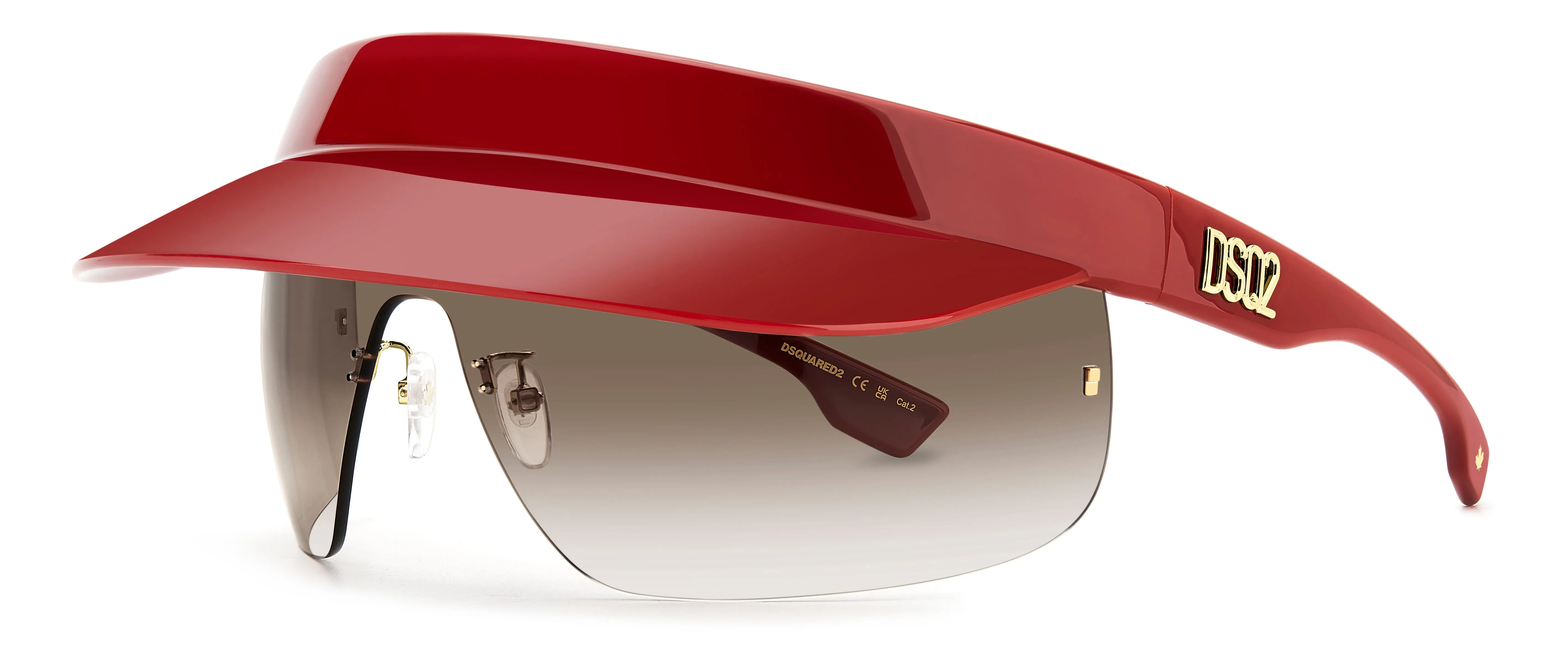 Dsquared2 D2 0139/S C9A/HA Occhiali da sole Plastica Rosso Marrone Maschera Normale Sfumato - immagine 1
