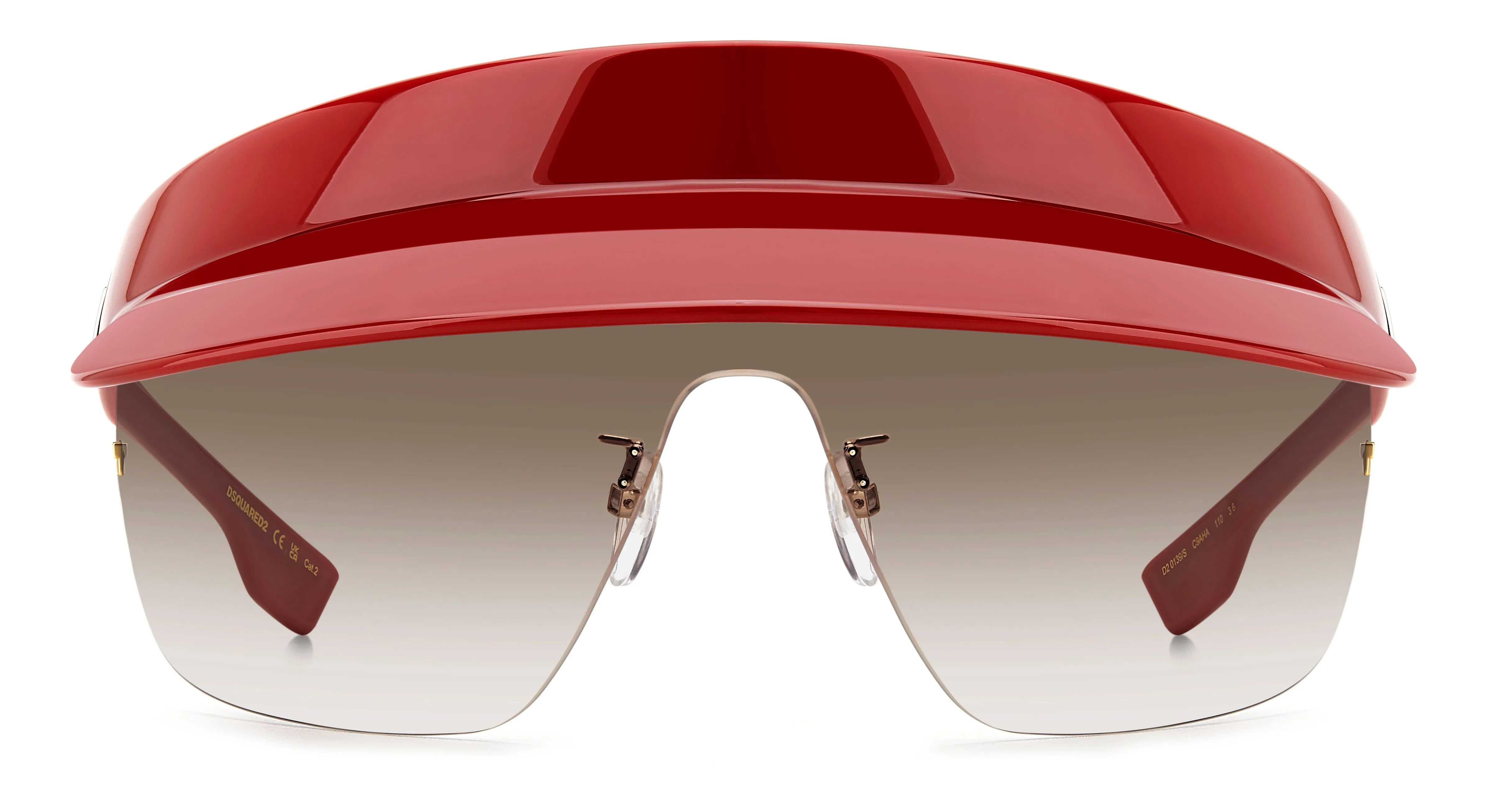 Dsquared2 D2 0139/S C9A/HA Occhiali da sole Plastica Rosso Marrone Maschera Normale Sfumato - immagine 2