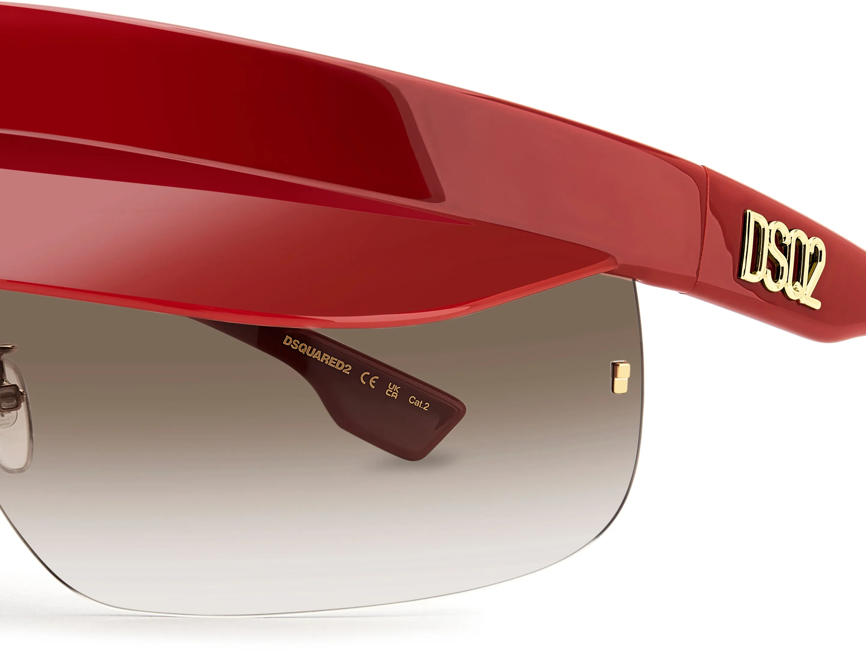 Dsquared2 D2 0139/S C9A/HA Occhiali da sole Plastica Rosso Marrone Maschera Normale Sfumato - immagine 3