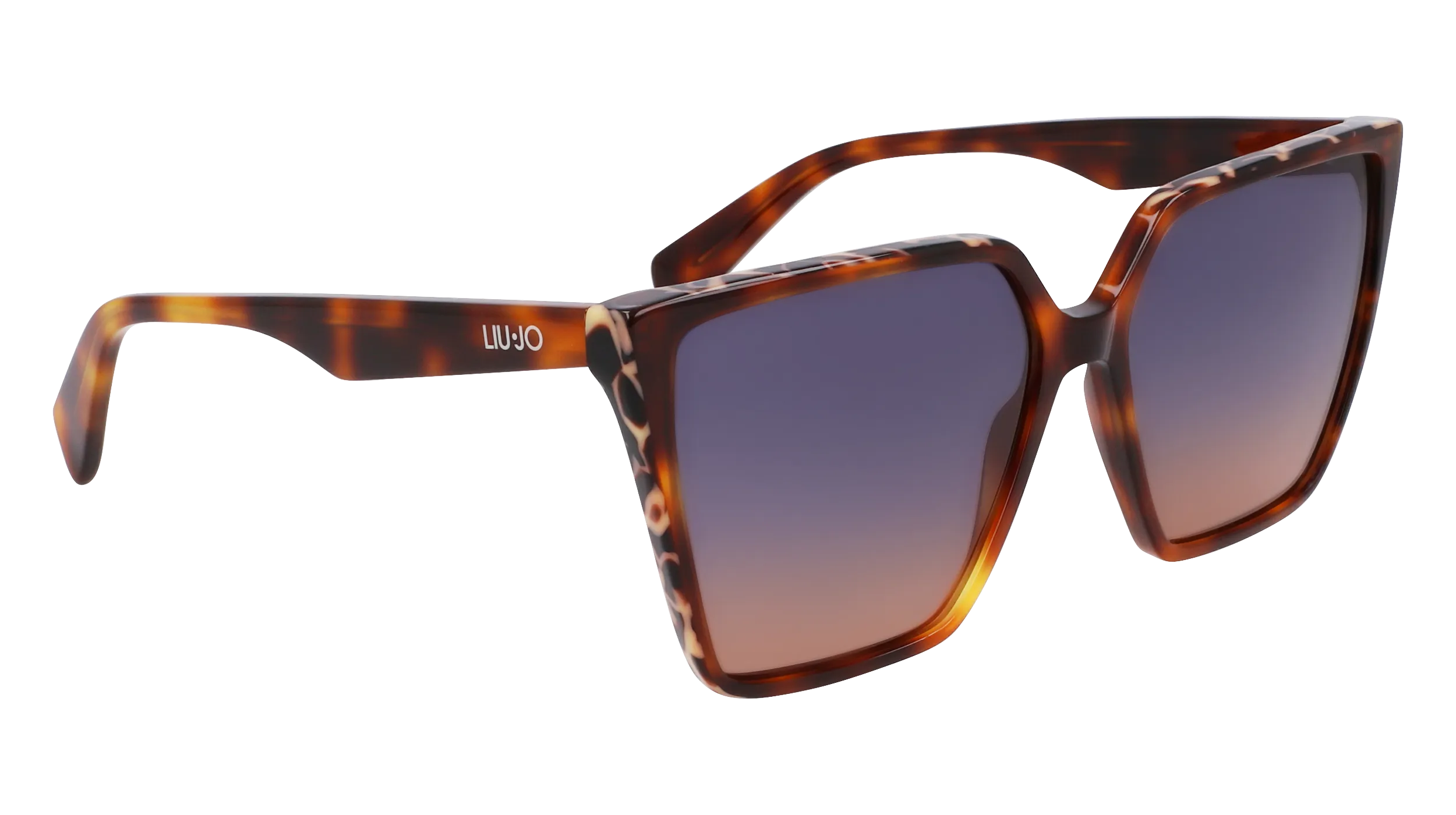 Liu Jo LJ798S 245 Occhiali da sole Acetato Havana Blu Squadrata Normale Sfumato - immagine 4