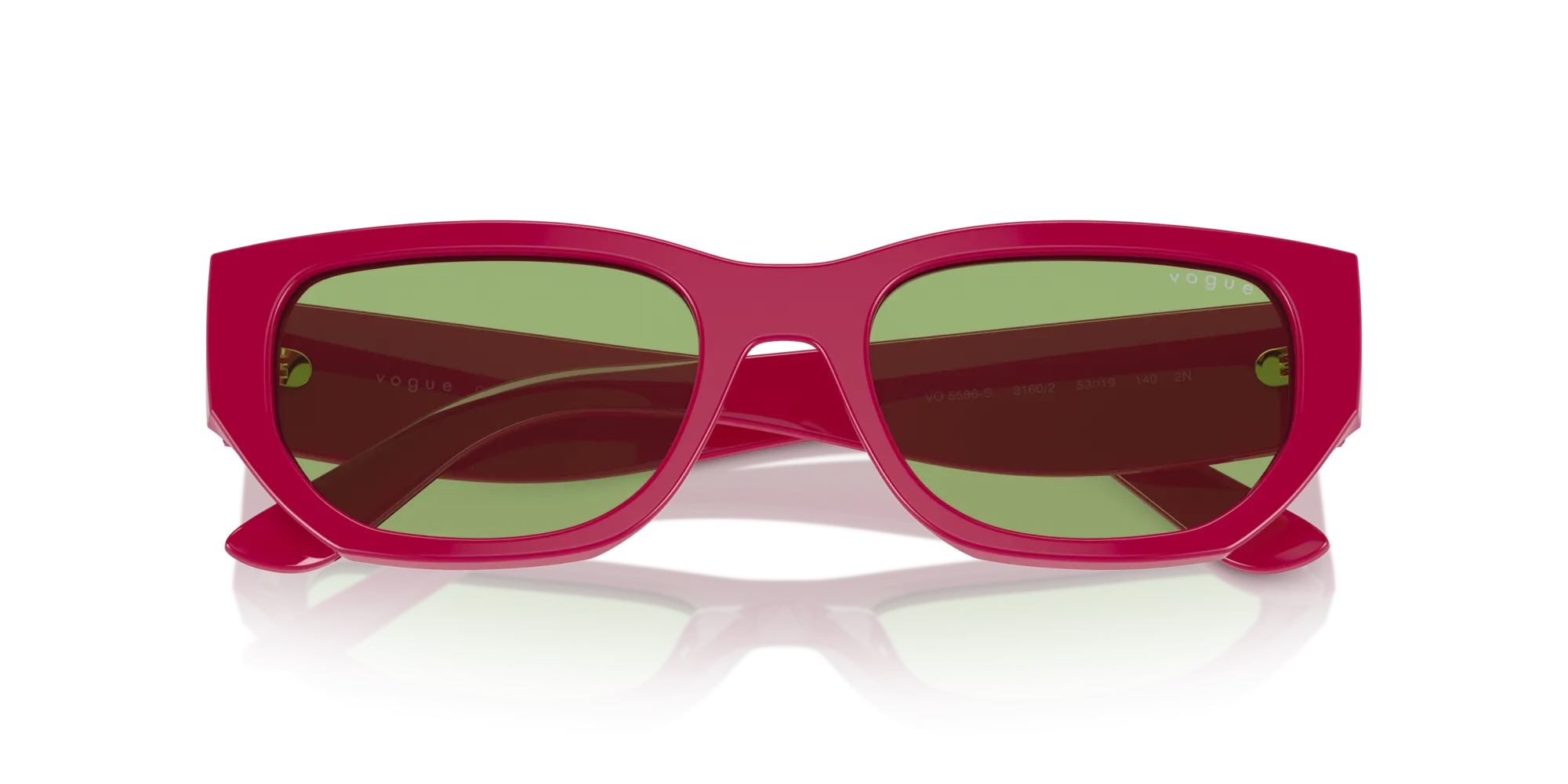 VOGUE EYEWEAR VO5586S 3160/2 Occhiali da sole Acetato Rosa Verde Squadrata Normale - immagine 2
