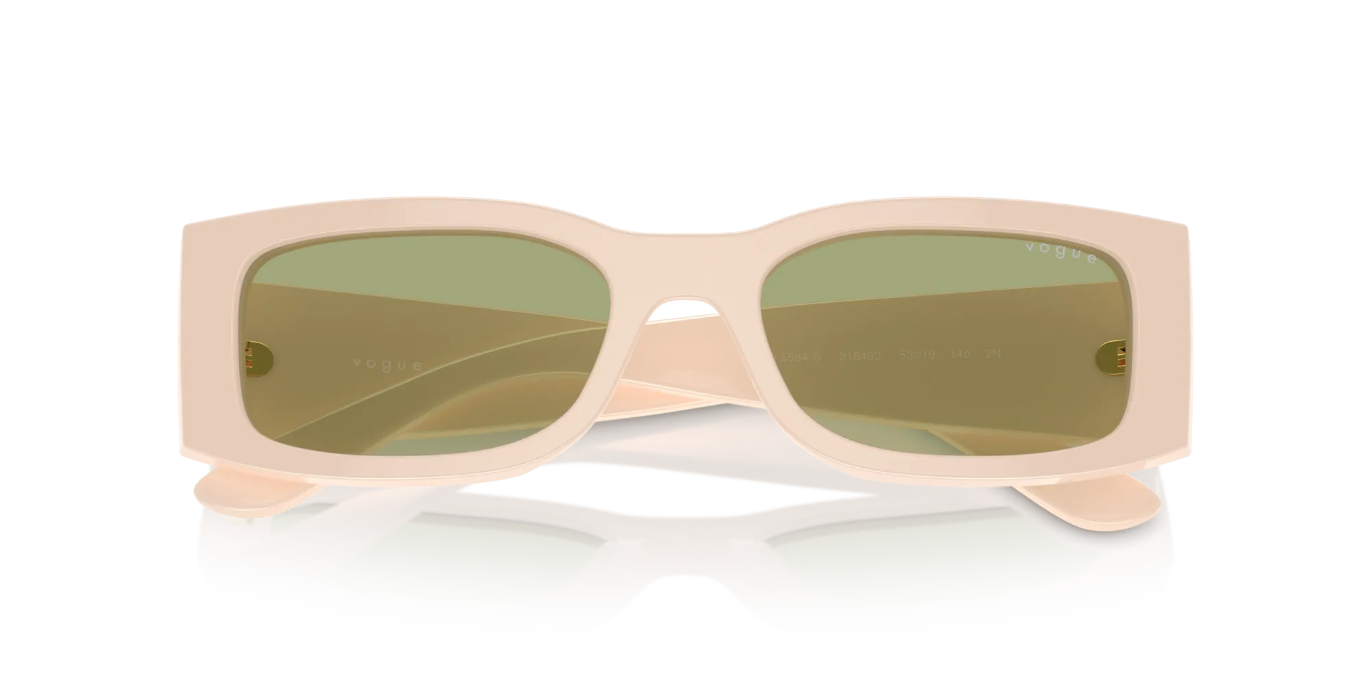VOGUE EYEWEAR VO5584S 316482 Occhiali da sole Acetato Beige Verde Squadrata Normale - immagine 2
