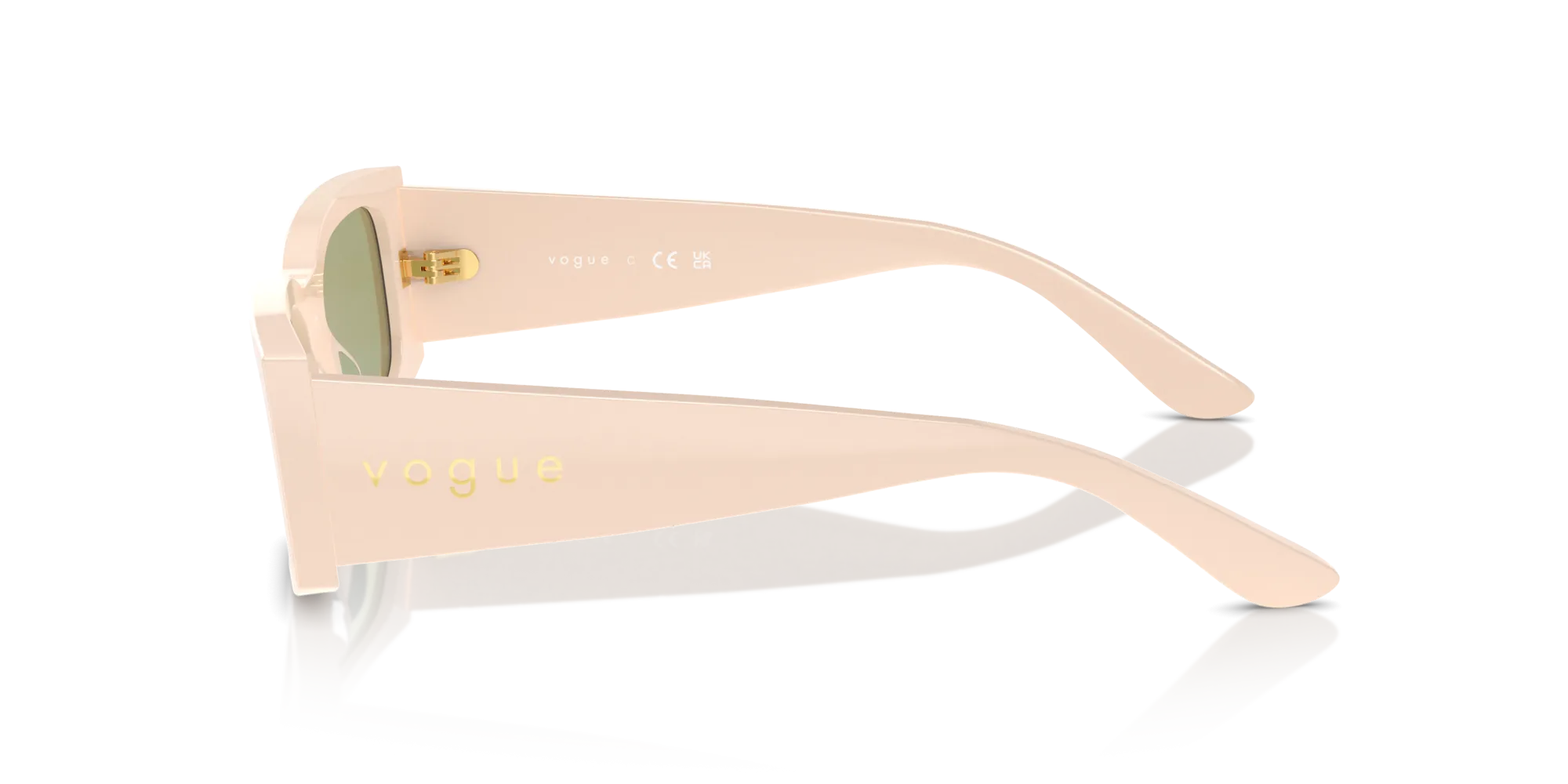 VOGUE EYEWEAR VO5584S 316482 Occhiali da sole Acetato Beige Verde Squadrata Normale - immagine 4