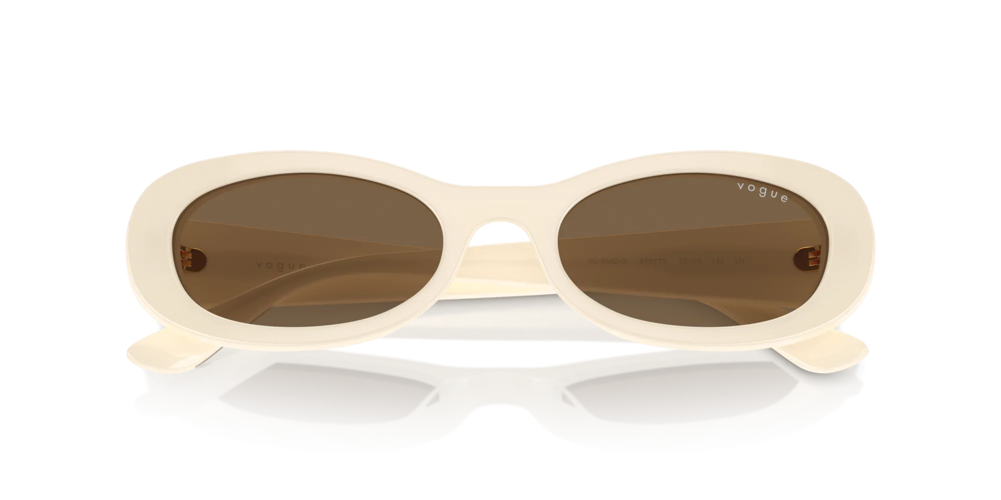 VOGUE EYEWEAR VO5582S 316773 Occhiali da sole Acetato Bianco Marrone Rotonda Normale - immagine 2