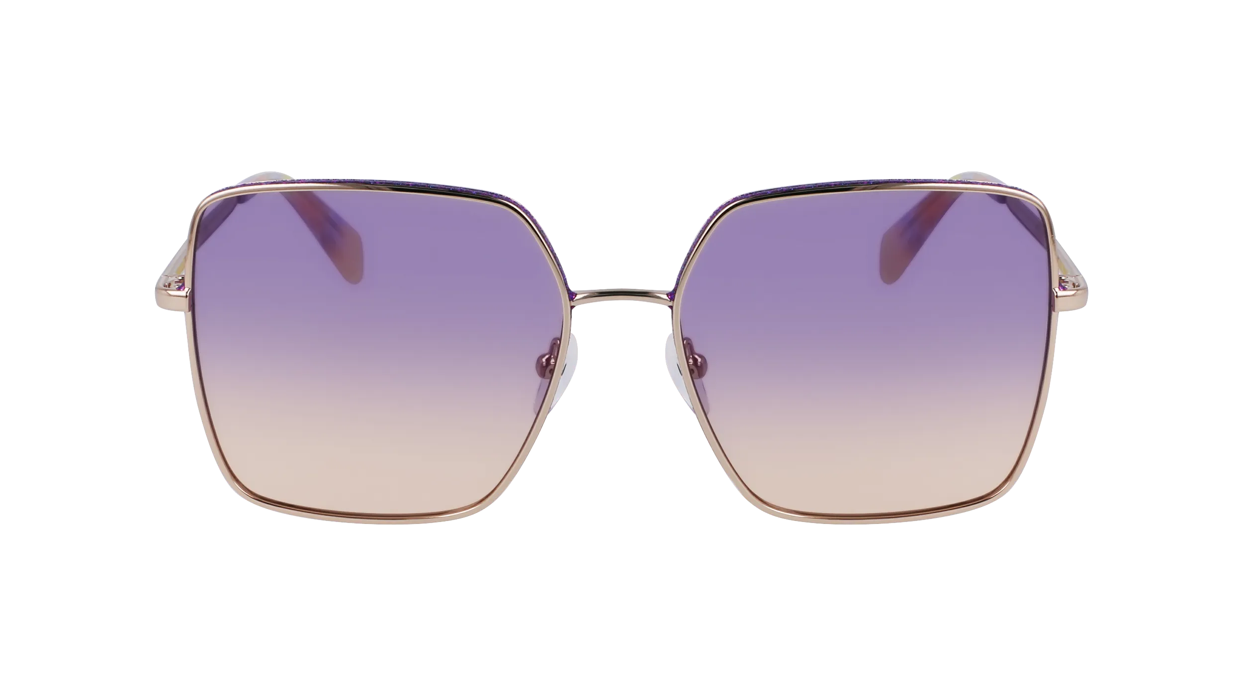 Liu Jo LJ158S 722 Occhiali da sole Metallo Oro Viola Squadrata Normale Sfumato - immagine 2