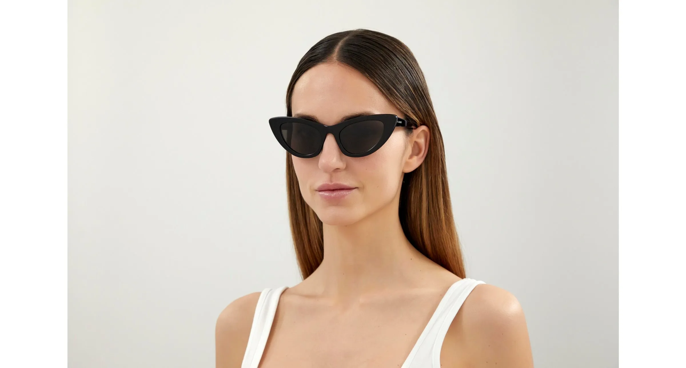 SAINT LAURENT SL 213 LILY 001 Occhiali da sole Plastica Nero Grigio Cat Eye Normale - immagine 3