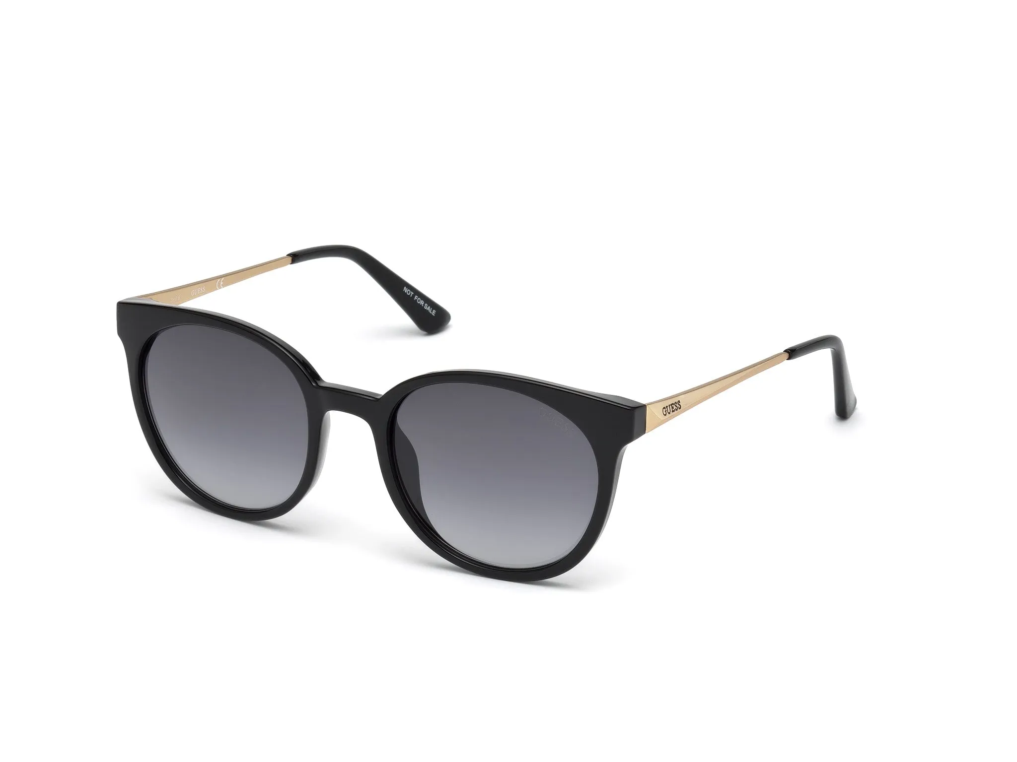 Guess GU7503 01A Occhiali da sole Iniettato Nero Grigio Rotonda Normale - immagine 1