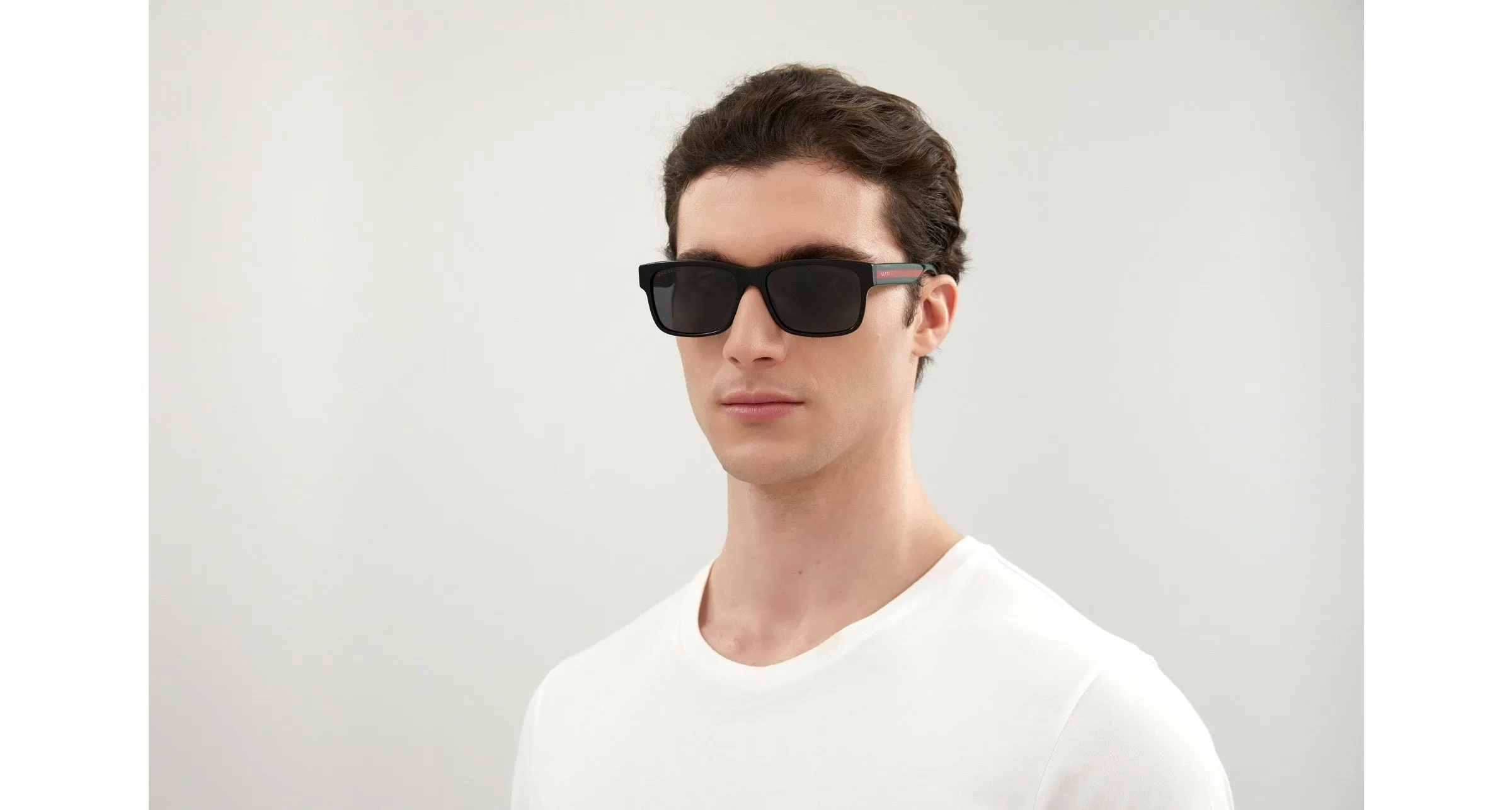 Gucci GG0340S 006 Occhiali da sole Plastica Nero Grigio Squadrata Normale - immagine 3