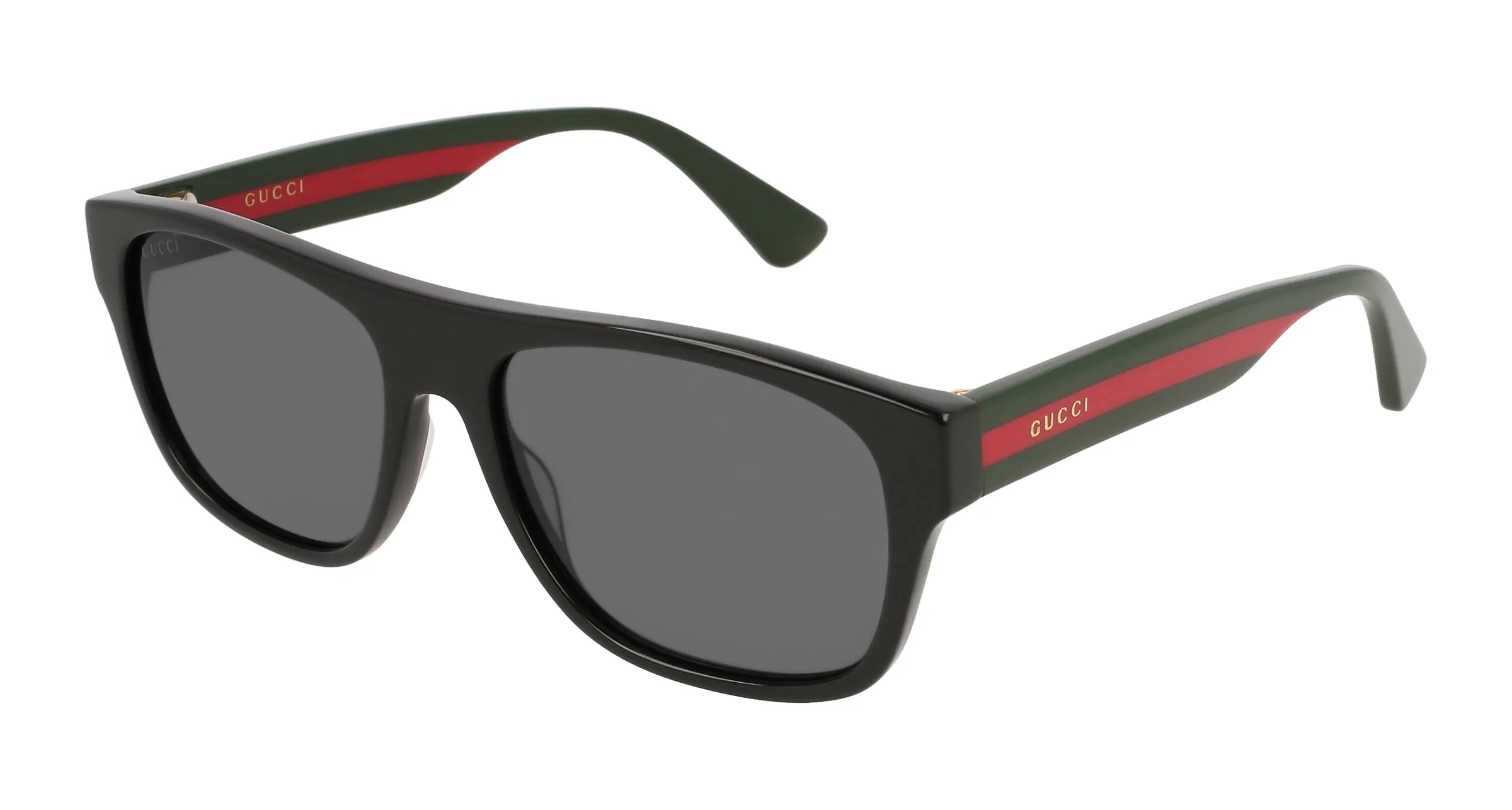 Gucci GG0341S 001 Occhiali da sole Acetato Nero Grigio Squadrata Normale - immagine 1