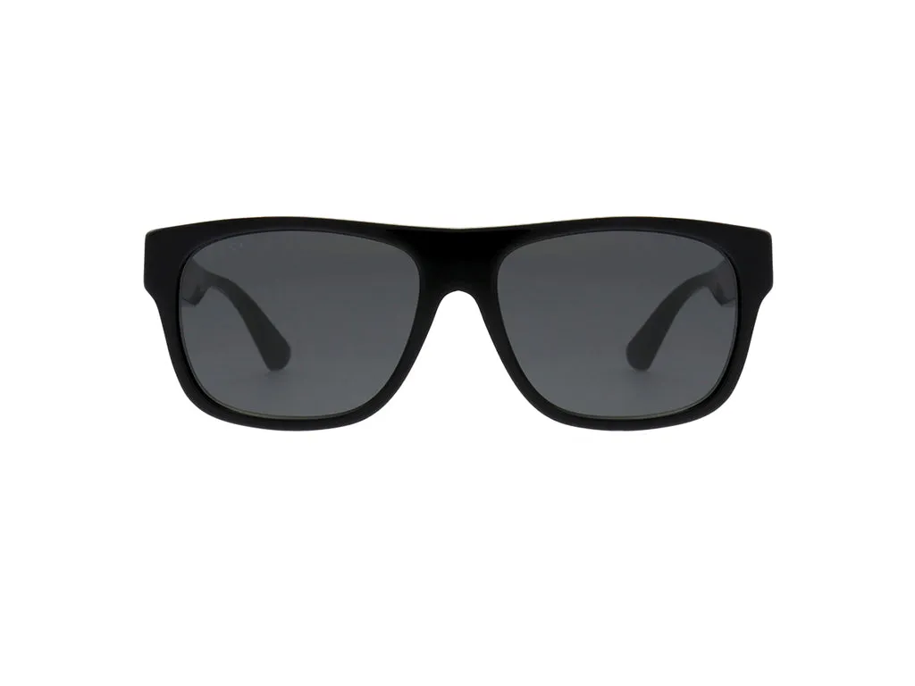 Gucci GG0341S 001 Occhiali da sole Acetato Nero Grigio Squadrata Normale - immagine 2