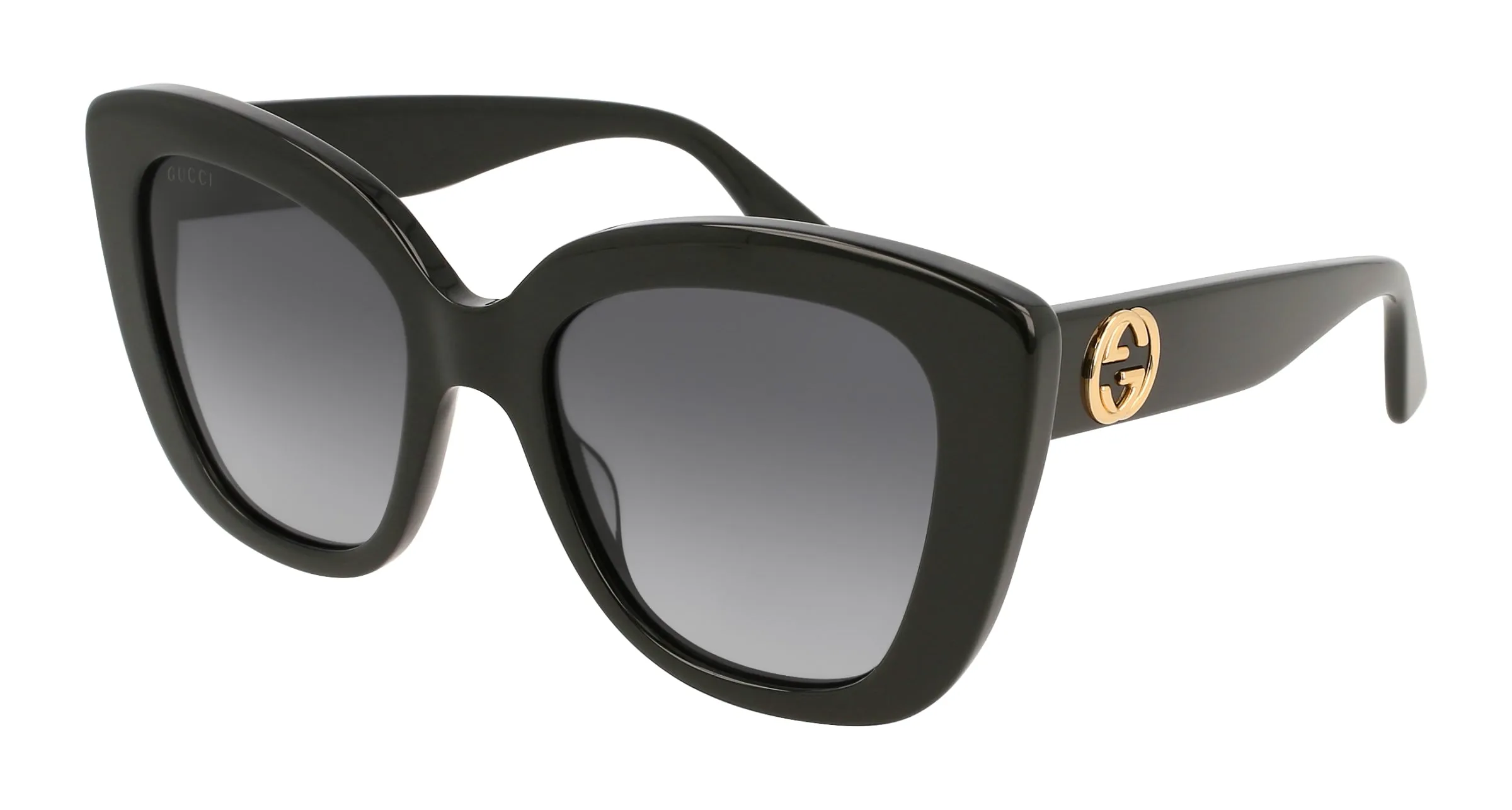 Gucci GG0327S 001 Occhiali da sole Acetato Nero Grigio Cat Eye Normale Sfumato - immagine 1