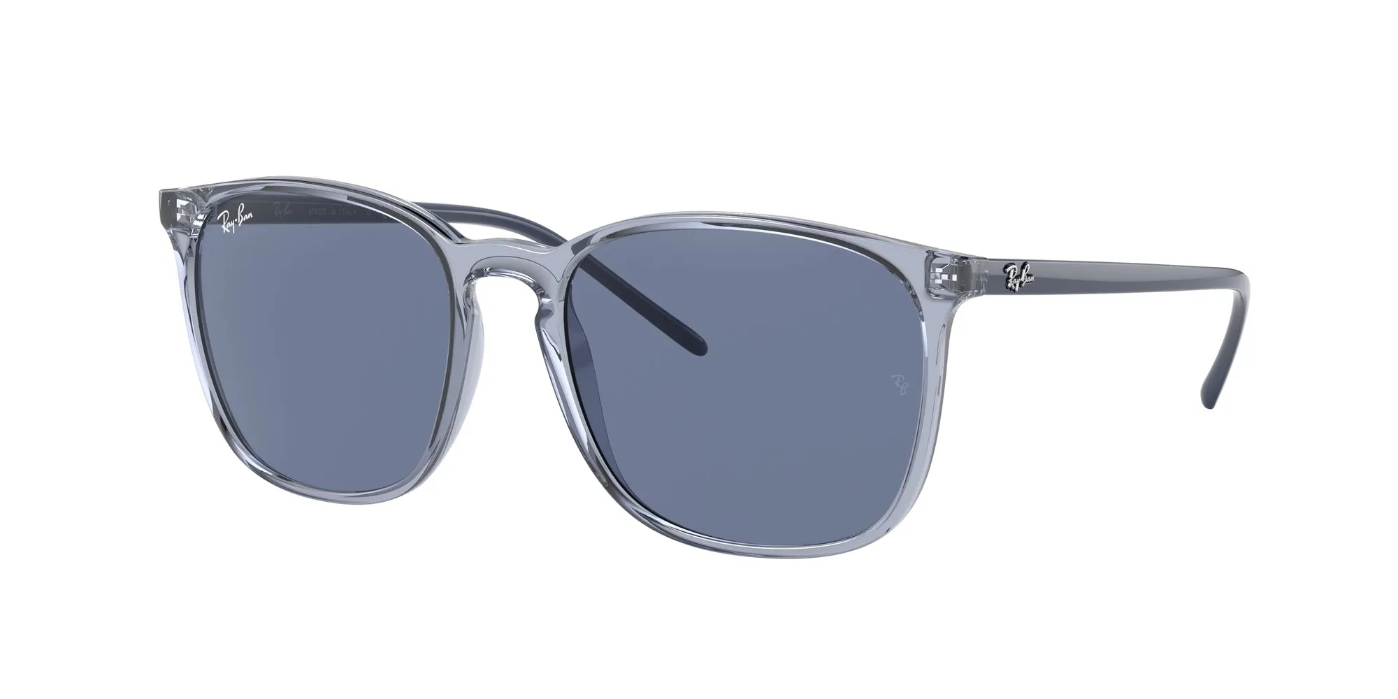 Ray - Ban RB4387 639980 Occhiali da sole Iniettato Blu Blu Squadrata Normale - immagine 1