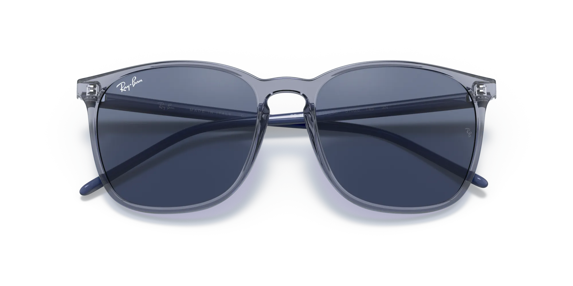 Ray - Ban RB4387 639980 Occhiali da sole Iniettato Blu Blu Squadrata Normale - immagine 2