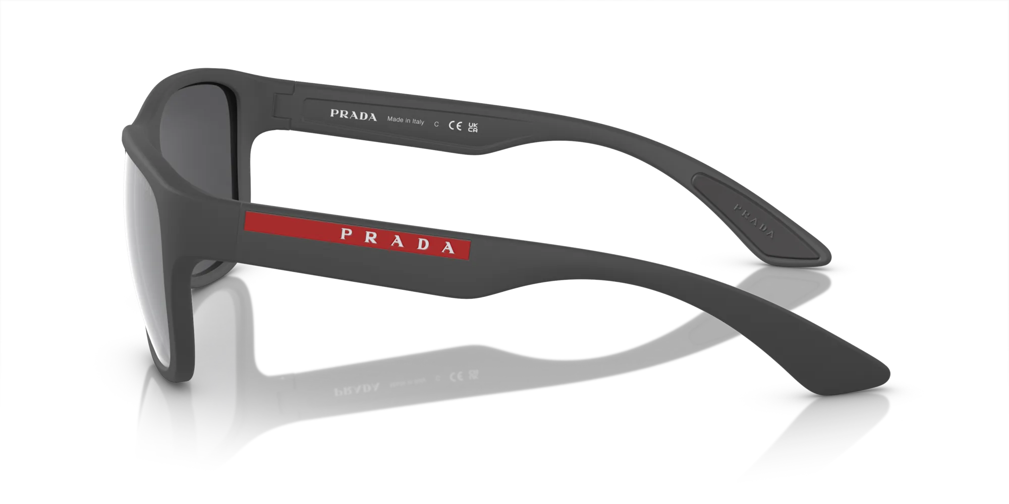 Prada Linea Rossa PS 01US ACTIVE UFK5L0 Occhiali da sole Nylon Grigio Grigio Pillow Specchiate - immagine 4