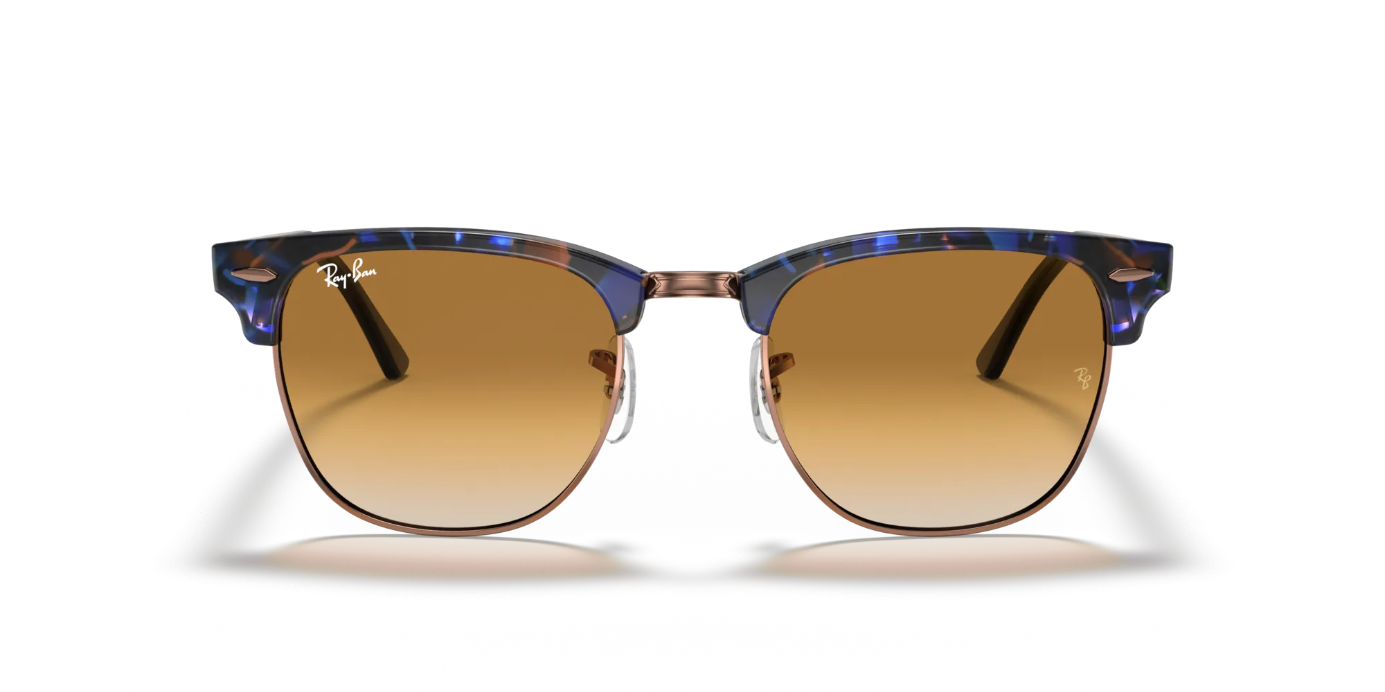 Ray - Ban RB3016 CLUBMASTER 125651 Occhiali da sole Acetato Marrone Squadrata Normale Sfumato - immagine 3